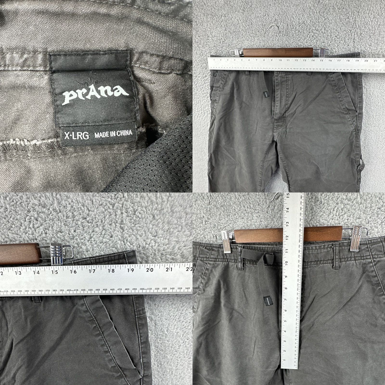 Prana prAna Men’s XL Gray Belted Straight Leg Chino Pants 38x34 Outdoor Hiking Gorp Core EUC worn logo Size US 36 / EU 52 - 10 Thumbnail