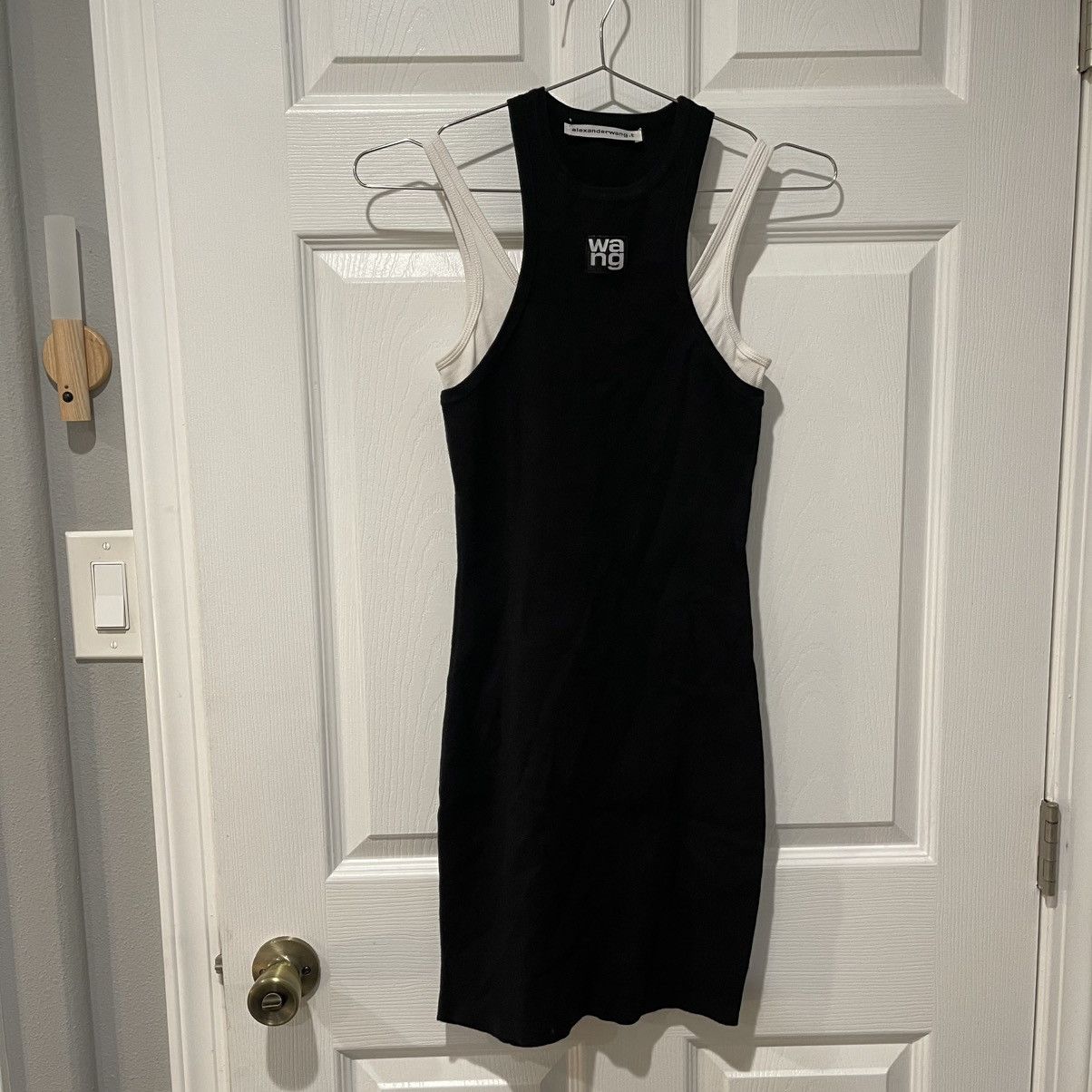 Alexander Wang T by Alexander Wang Black Ribbed Double Layer Tank Dress Size S / US 4 / IT 40 - 1 Thumbnail
