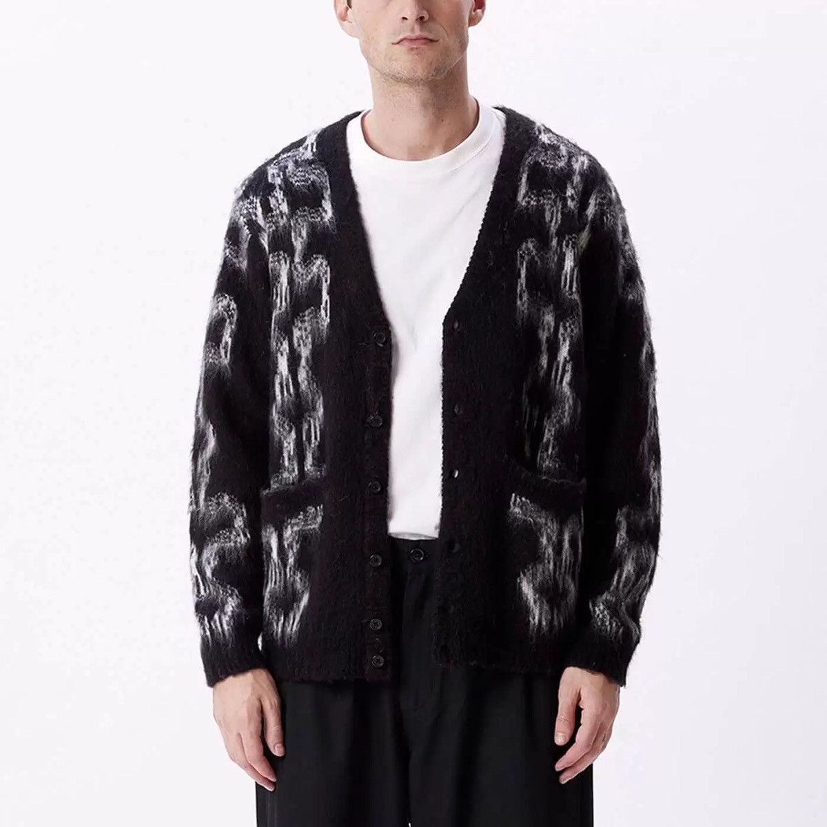Obey Temple Chain Link Cardigan - Black