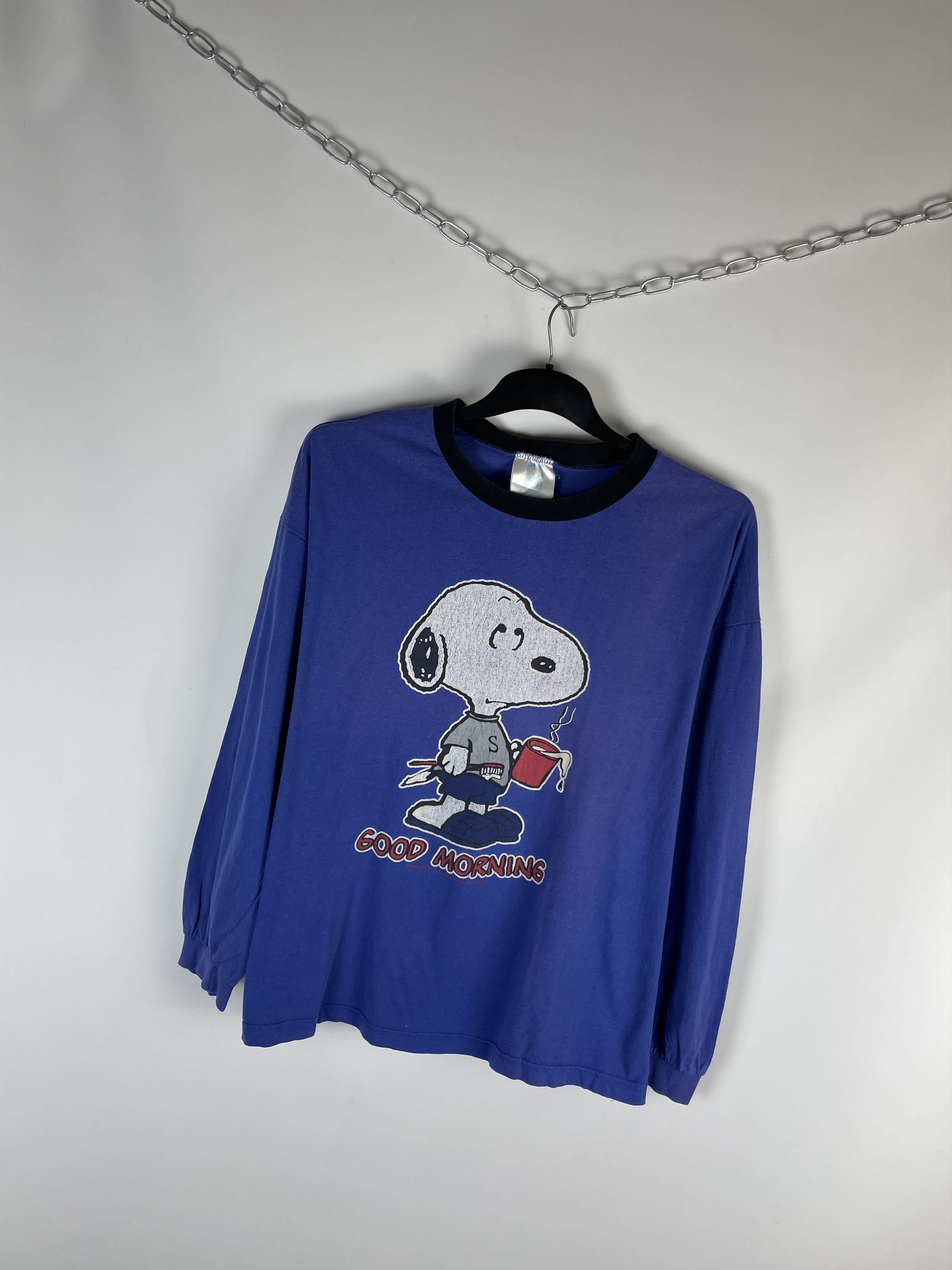 Cartoon Network Snoopy "Good Morning" Longsleeve 90s Size US L / EU 52-54 / 3 - 2 Thumbnail
