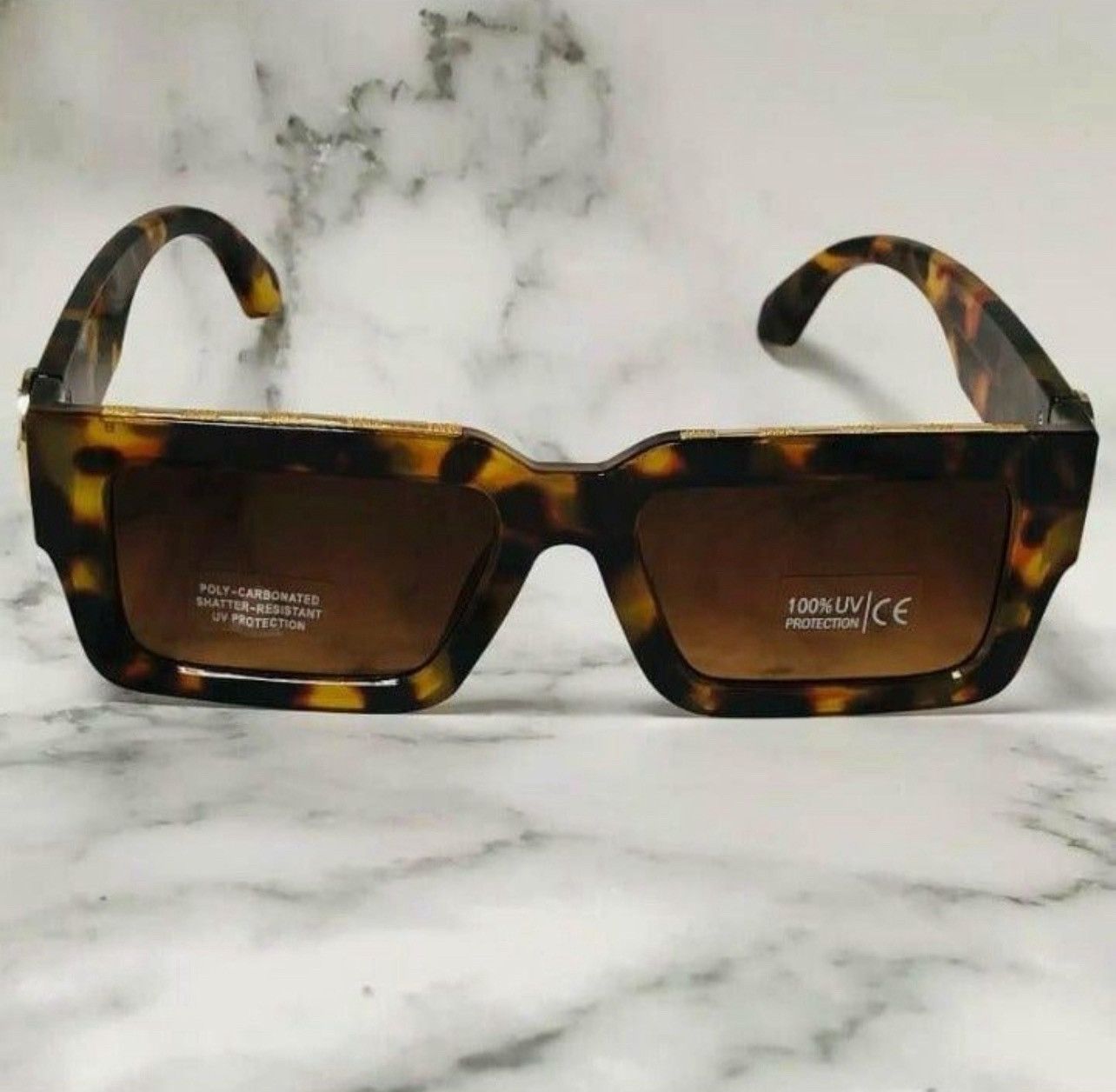 Other MEN SUNGLASSES HIP HOP SQUARE DESIGNER SHADES RETRO GOLD Size ONE SIZE - 5 Thumbnail