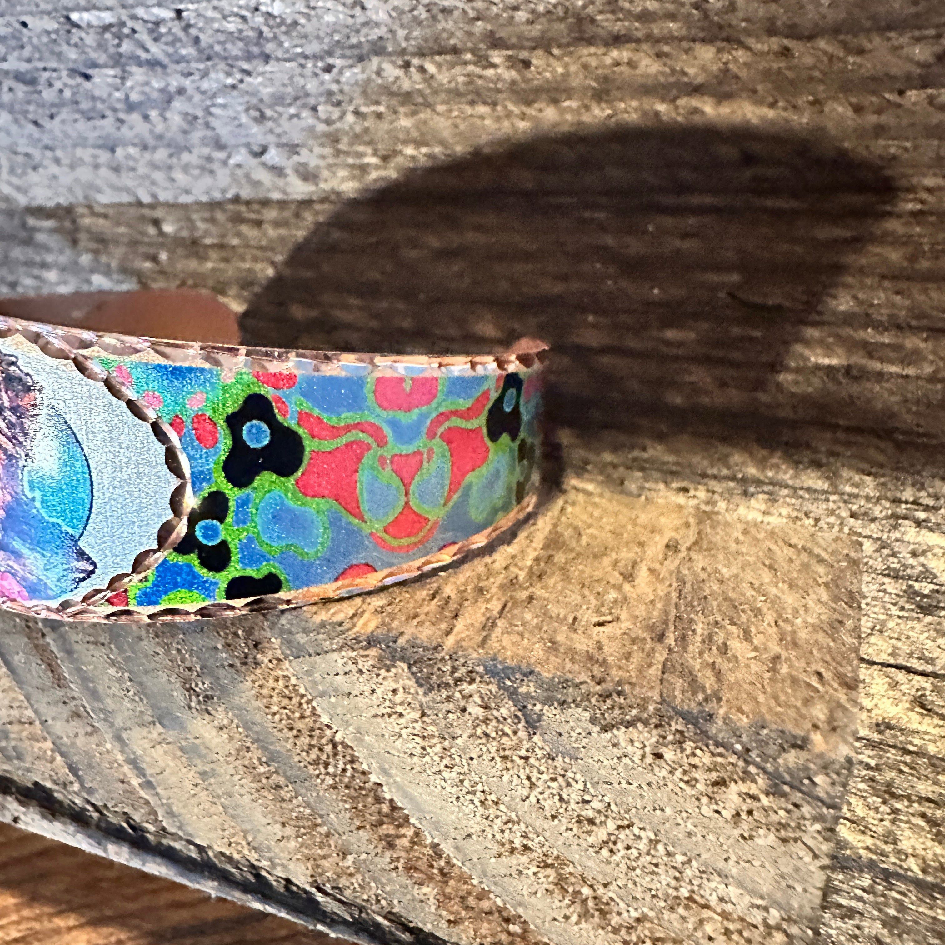 Other Handmade Boho Copper Wide Cuff Bracelet, Diamond Cut Yorkshi Size ONE SIZE - 4 Thumbnail