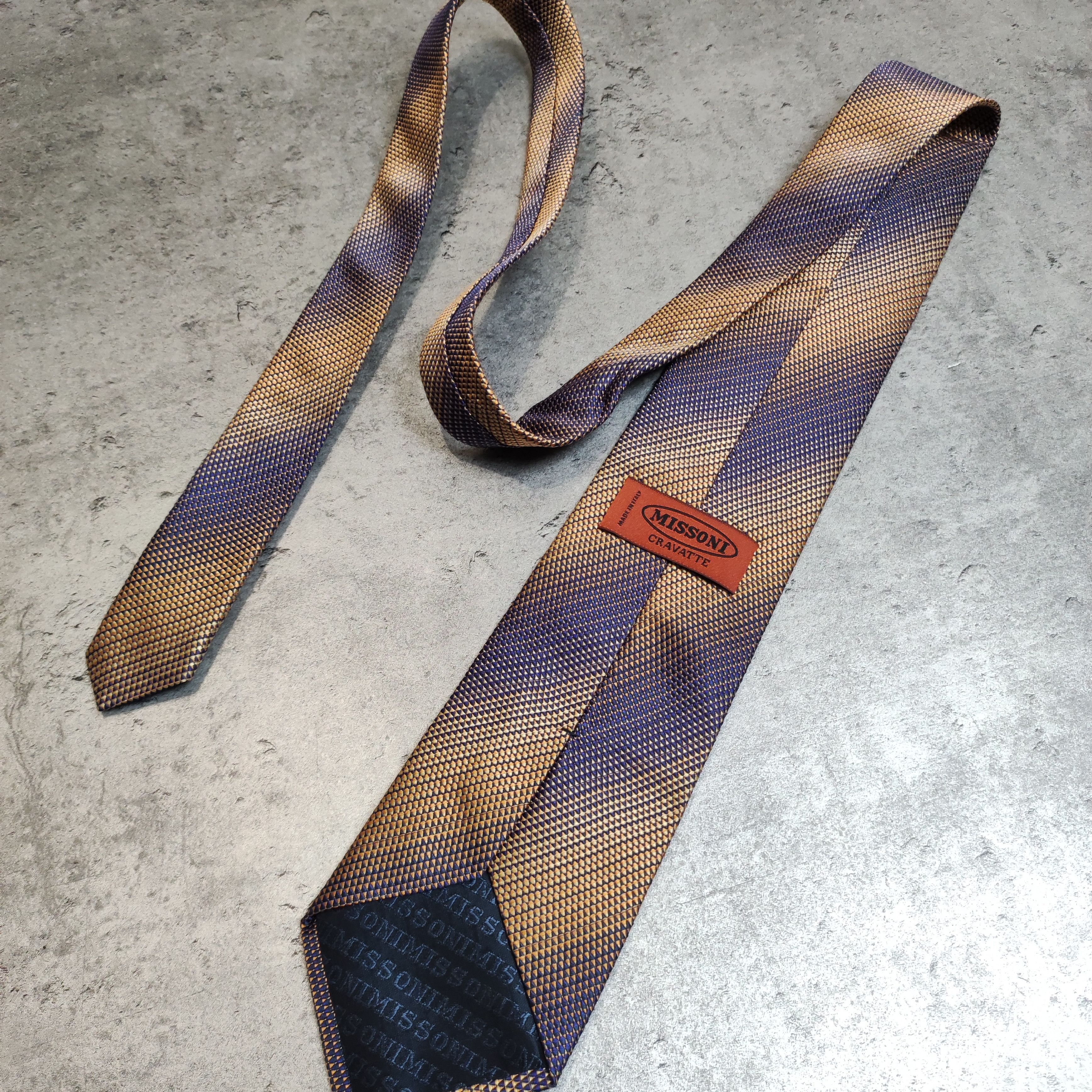 Missoni RARE 90s Vintage Missoni Cravatte Abstract Silk Tie Size ONE SIZE - 2 Thumbnail