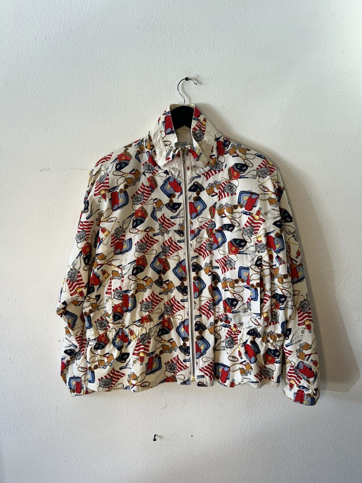 Vintage White vintage 90s American flag zip-up Size US XS / EU 42 / 0 - 1 Thumbnail