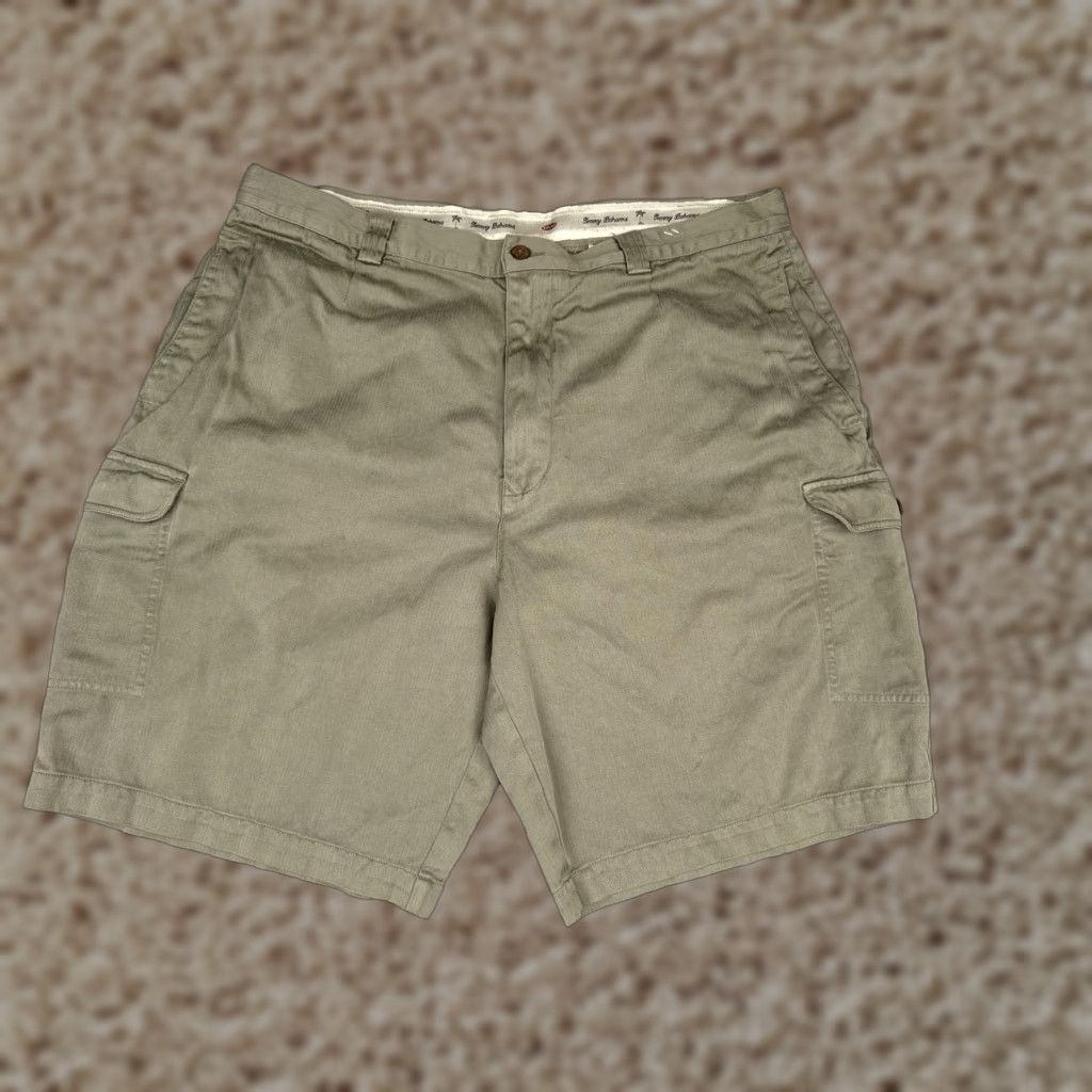 Tommy Bahama Tommy Bahama Shorts Mens 38 Olive Green Silk Cotton Cargo Pockets Chino Zip Fly Size US 38 / EU 54 - 1 Thumbnail