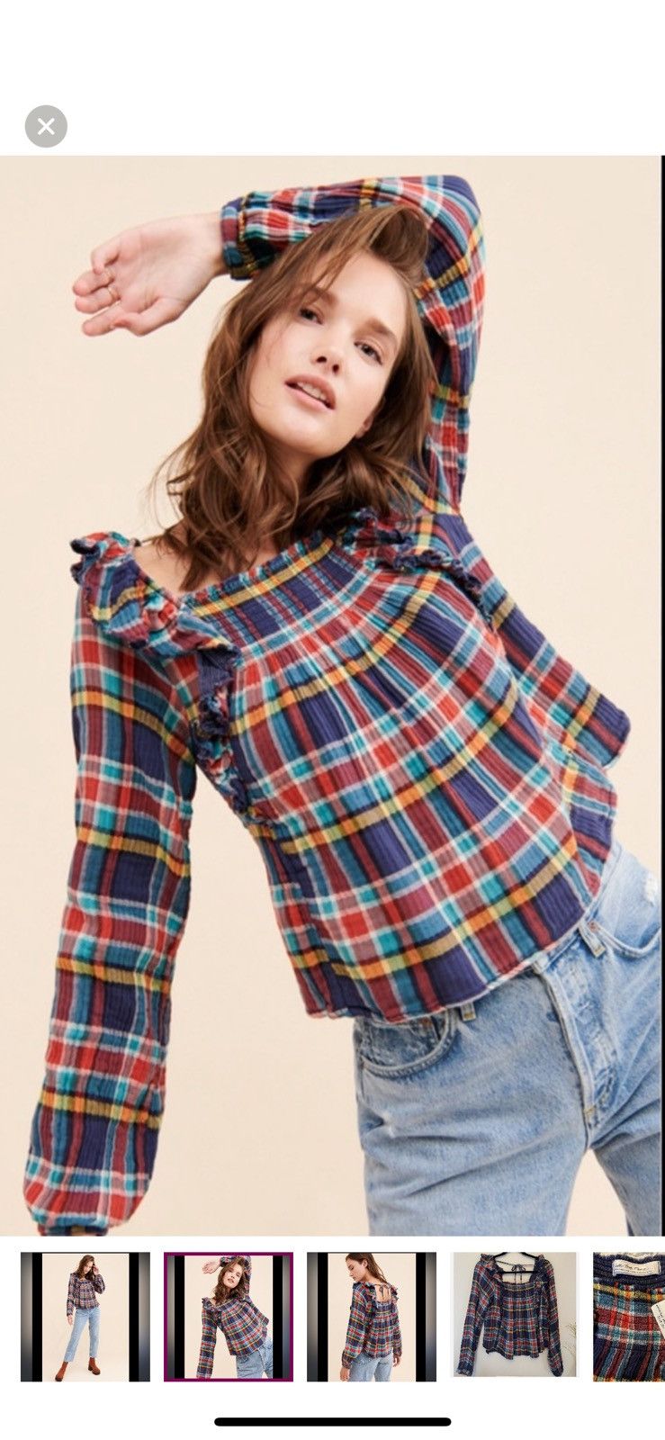 Free People Free people sienna navy ruffle top Size XS / US 0-2 / IT 36-38 - 2 Thumbnail