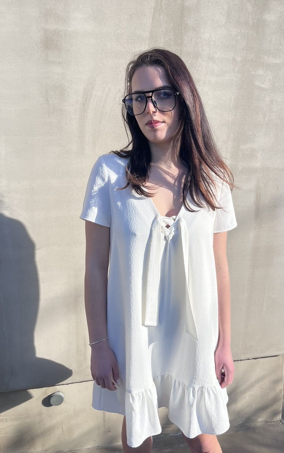 Sezane Sezane Women’s Dress V- Neck Short Sleeve Made In Bulgaria Size S / US 4 / IT 40 - 3 Thumbnail