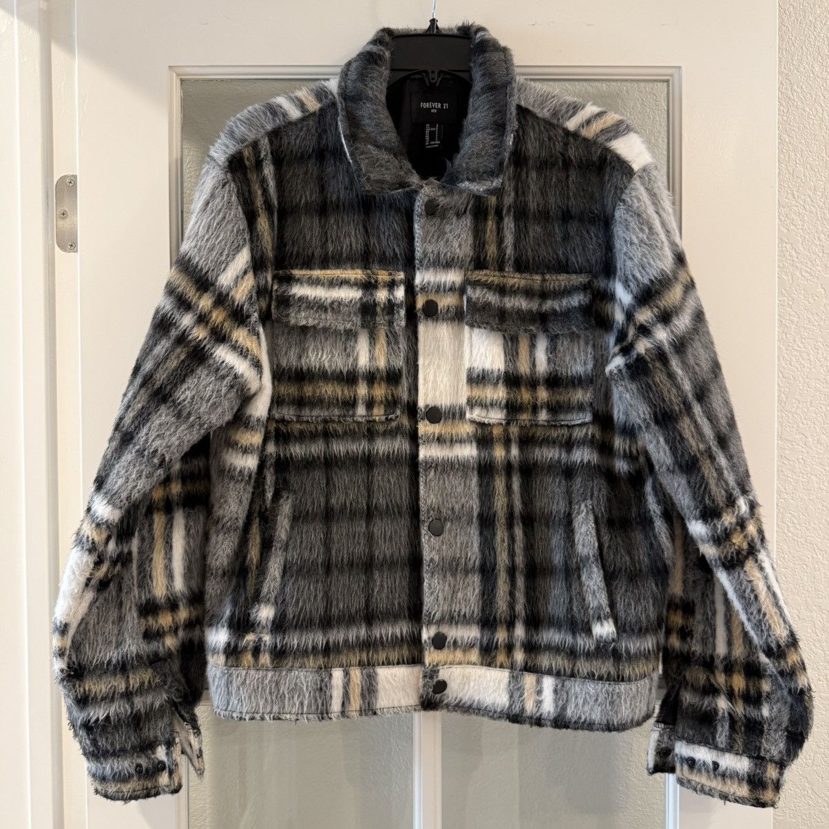 Forever 21 Forever 21 Men's Jacket Plaid Brushed Mohair Size Small Size US S / EU 44-46 / 1 - 1 Thumbnail