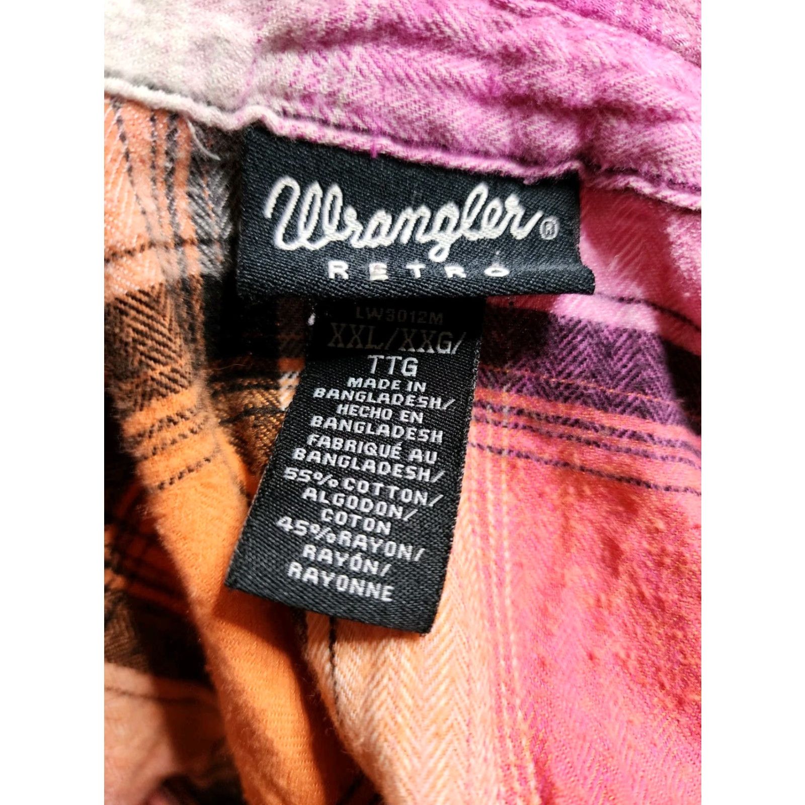 Wrangler Wrangler Retro Shirt 2XL Pink Plaid Long Sleeve Button-Up Western Rodeo Womens Size XXL / US 16-18 / IT 52-54 - 5 Thumbnail
