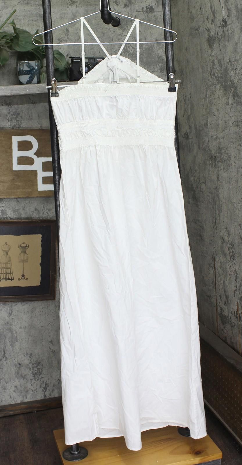Aquascutum Aqua Womens Cotton Smocked Sleeveless Dress Aq08-01 White S Size S / US 4 / IT 40 - 2 Thumbnail