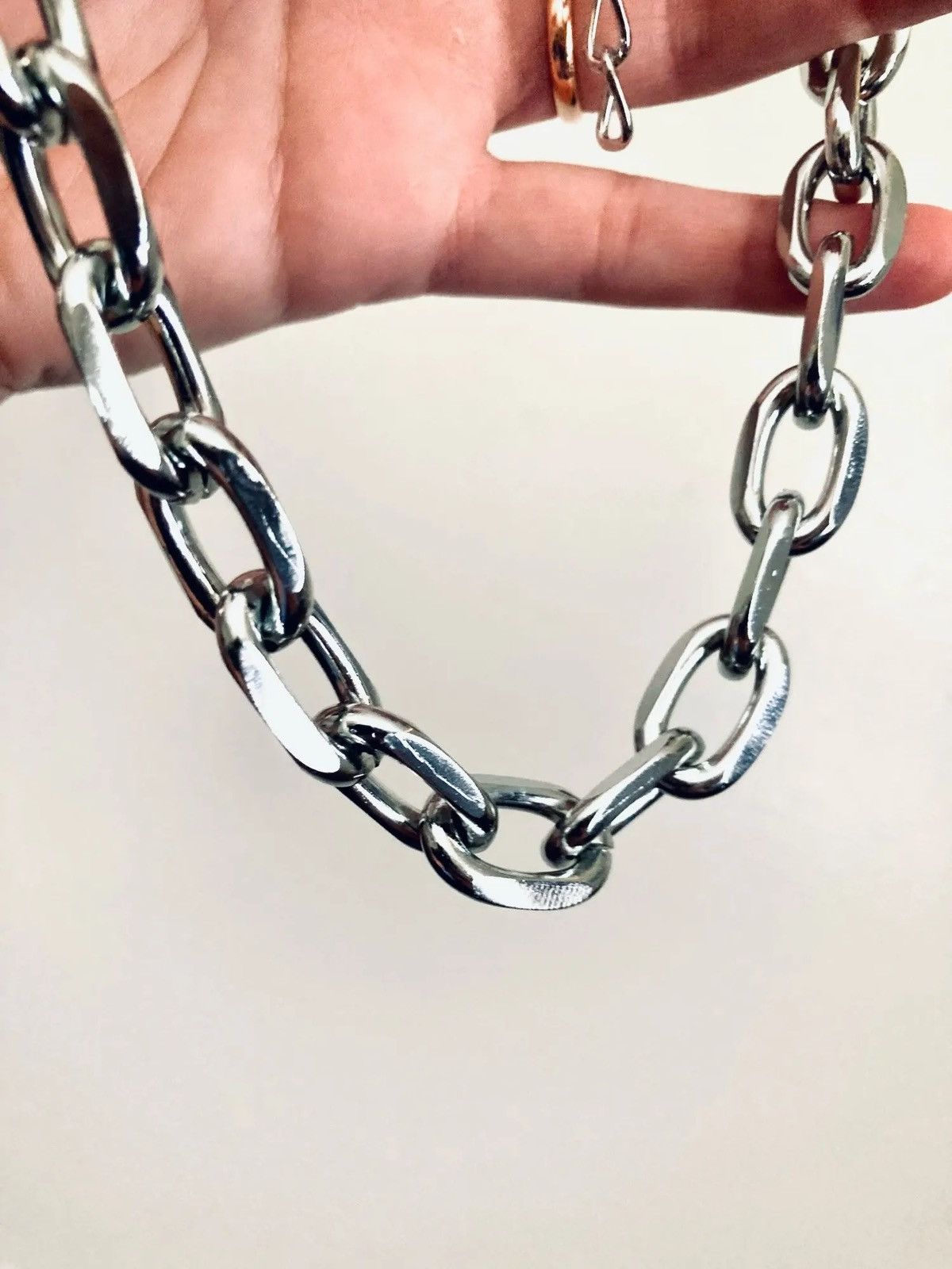 Jewelry Punk Big Thick Metal Chain Choker Necklace Size ONE SIZE - 4 Thumbnail