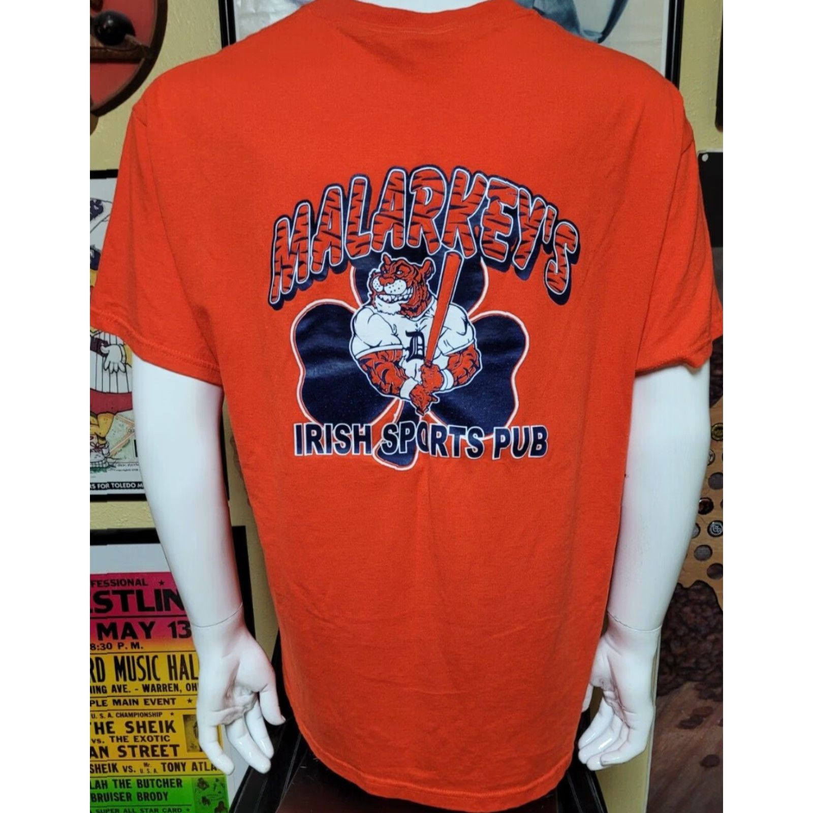 Jerzees VTG Jerzees Malarkey's Irish Sports Pub Tigers T Shirt XL Shirt Mens Cotton Blend Orange 90s Bar Sports Graphic Tee Size US XL / EU 56 / 4 - 3 Thumbnail