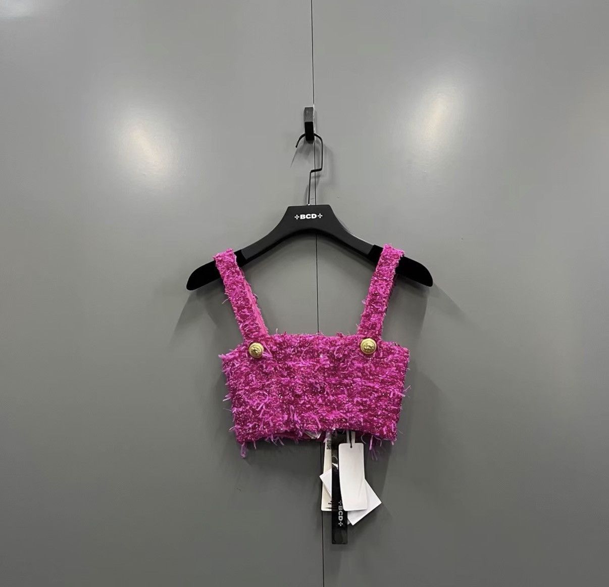 Balmain Balmain Pink Tweed Tank Top J41 Size XS / US 0-2 / IT 36-38 - 1 Thumbnail