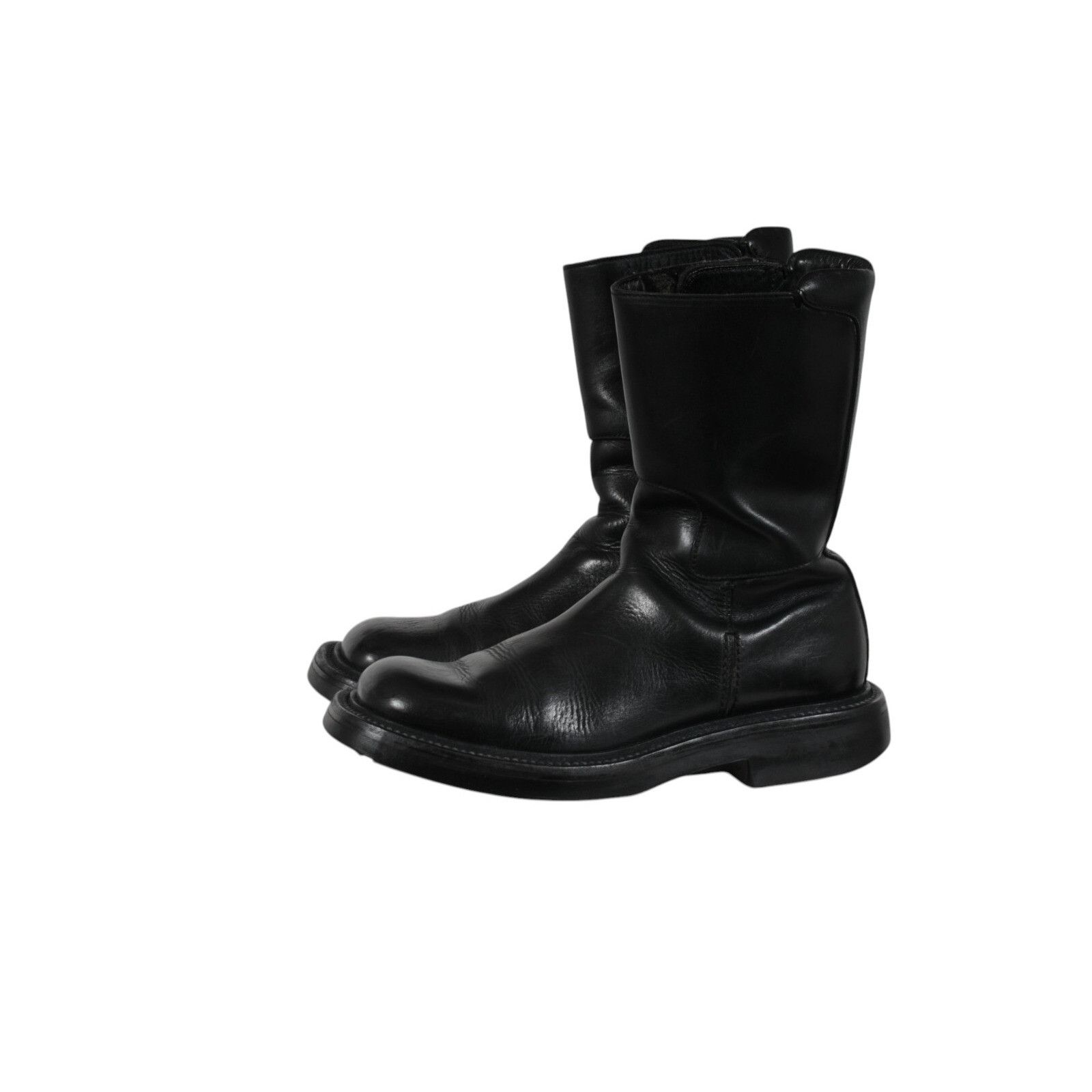Prada Aw99 Vintage Square Toe Boots Black Leather - 02555 Size US 8.5 / EU 41-42 - 8 Thumbnail