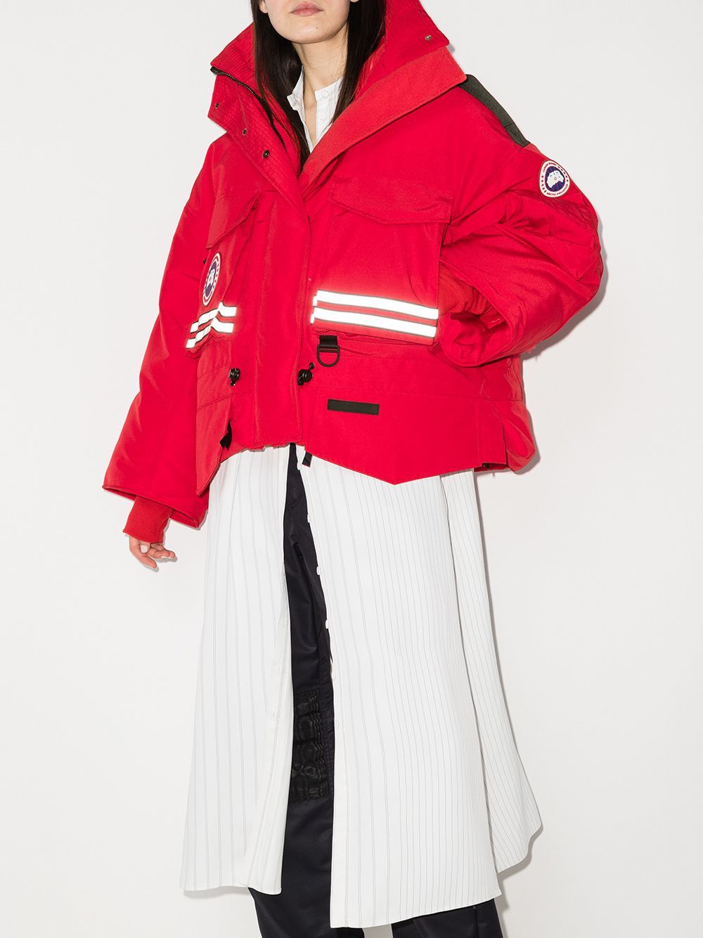 image of Angel Chen x Canada Goose Red Snow Mantra Cropped Jacket, Women's (Size Small)