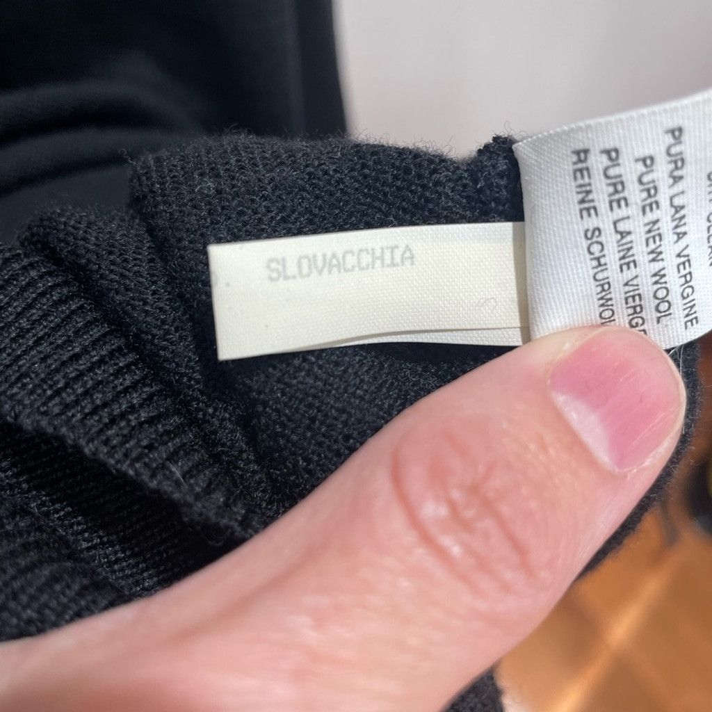 Other Mino Lombardi Black 100% Wool Polo Sweater Size 54/ XL Size US L / EU 52-54 / 3 - 7 Thumbnail