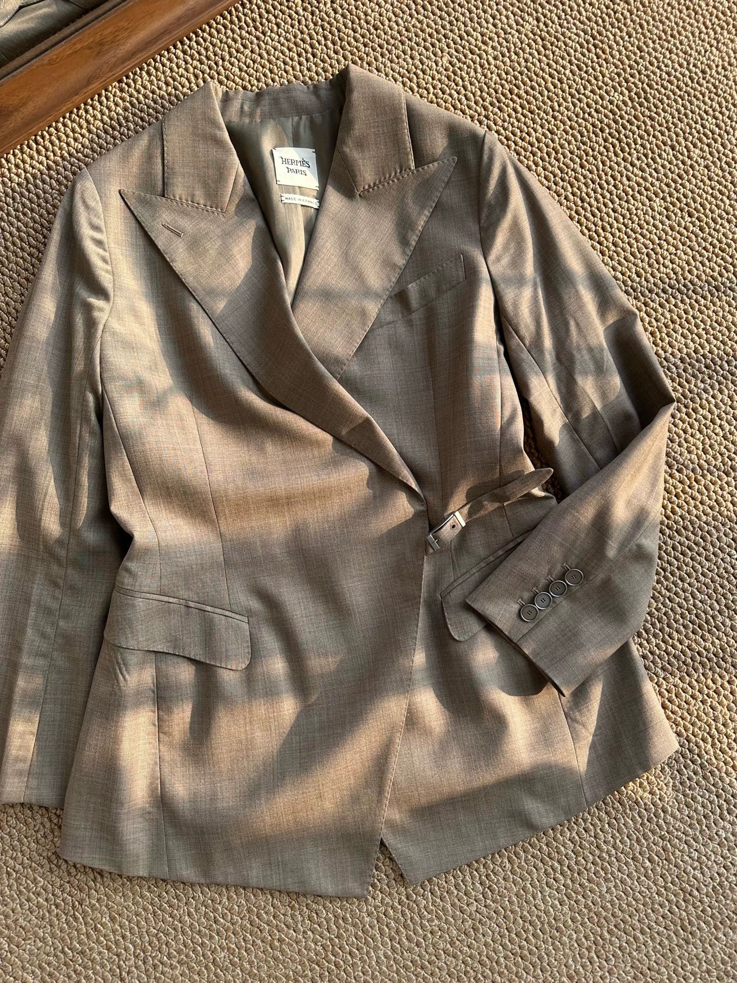 Hermes Hermes JPG Wool-Silk Blend Peak Lapel Blazer Wmns Teal Brown M Size M / US 6-8 / IT 42-44 - 1 Thumbnail