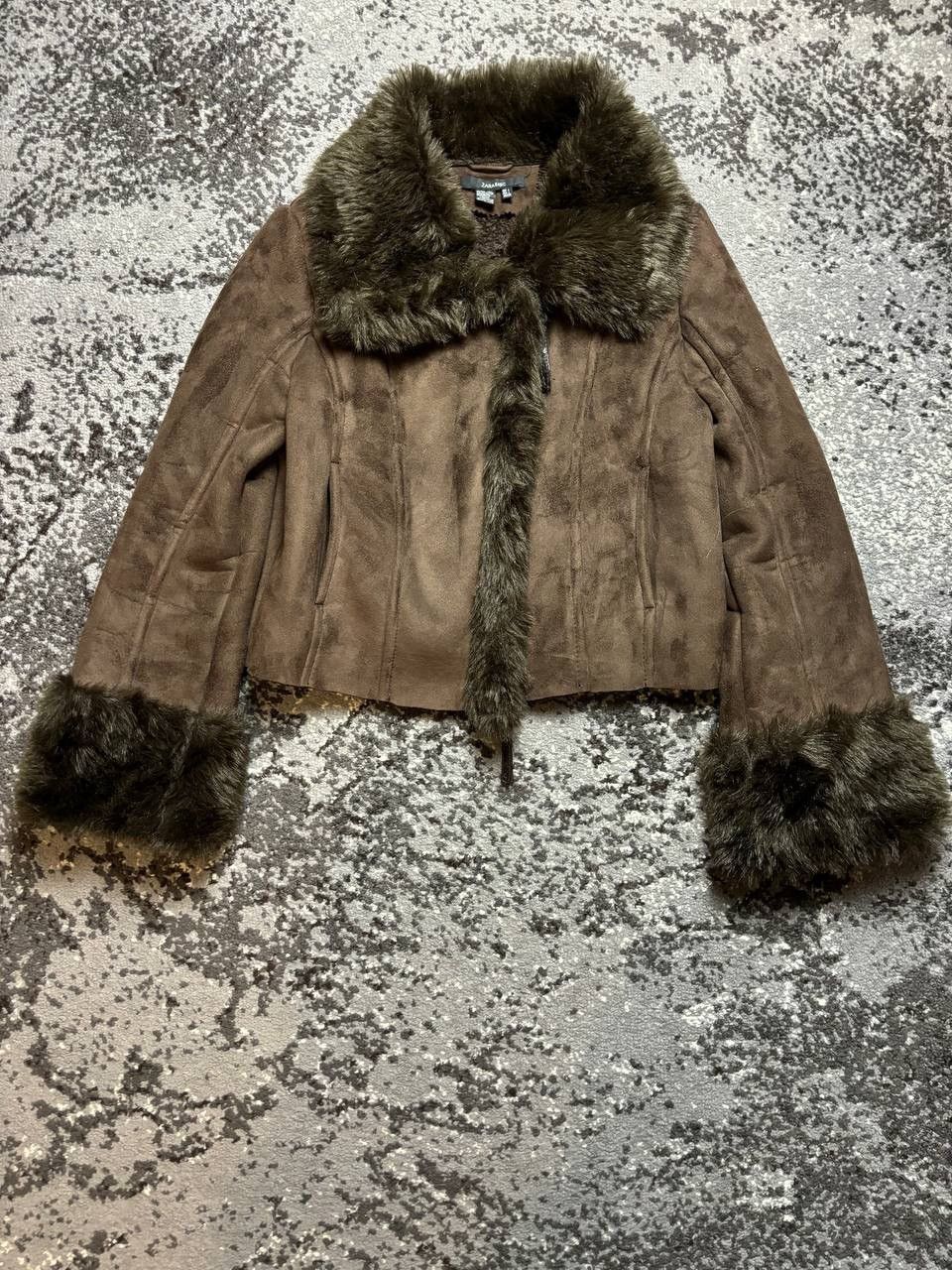 If Six Was Nine × Vintage Vintage Y2K Suede Leather Style Fur Faux Collar Sleeve Jack Size US S / EU 44-46 / 1 - 1 Thumbnail