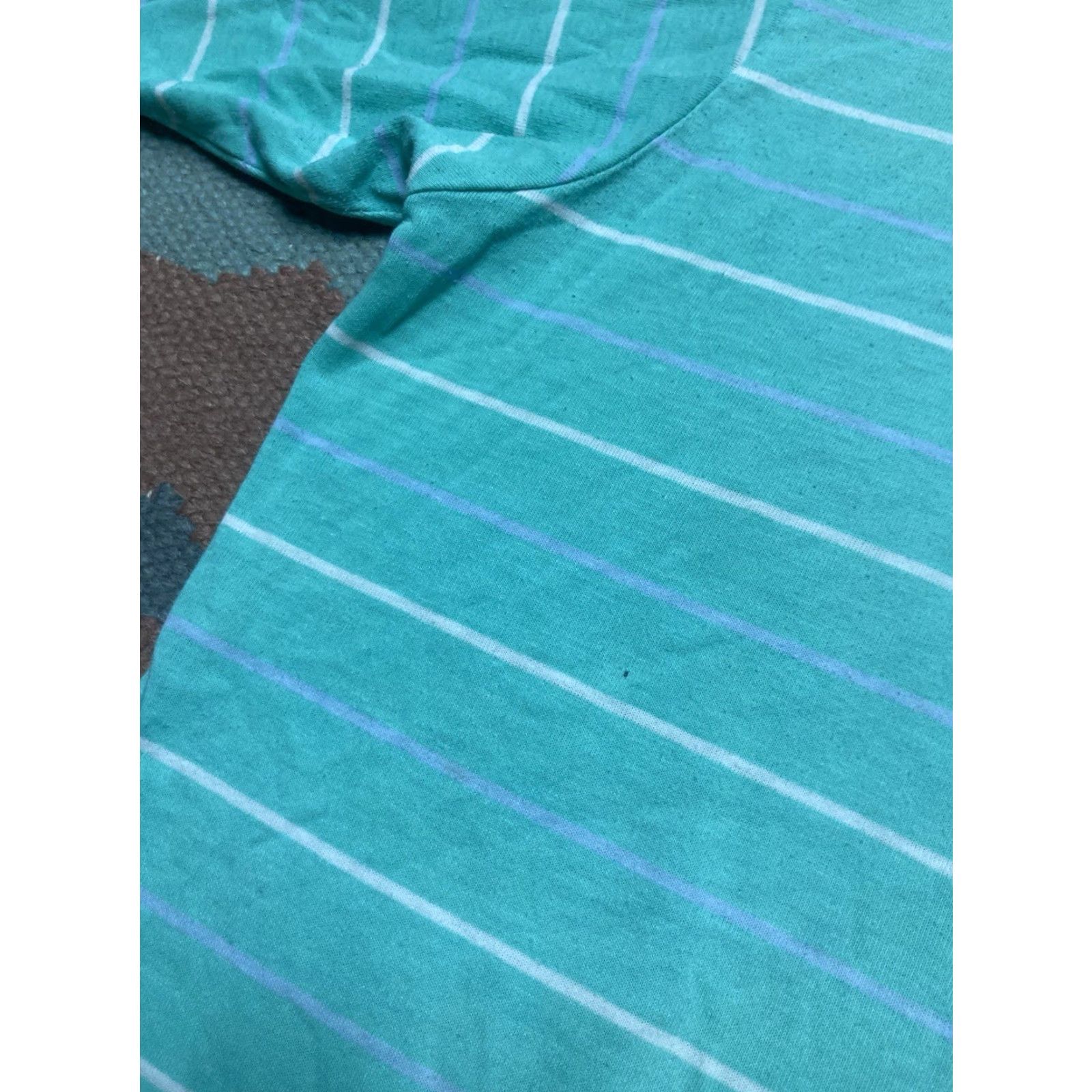 Vintage VINTAGE 80s 90s short sleeve polo shirt striped blue golf stained adult medium Nike Shirt Size US M / EU 48-50 / 2 - 2 Thumbnail
