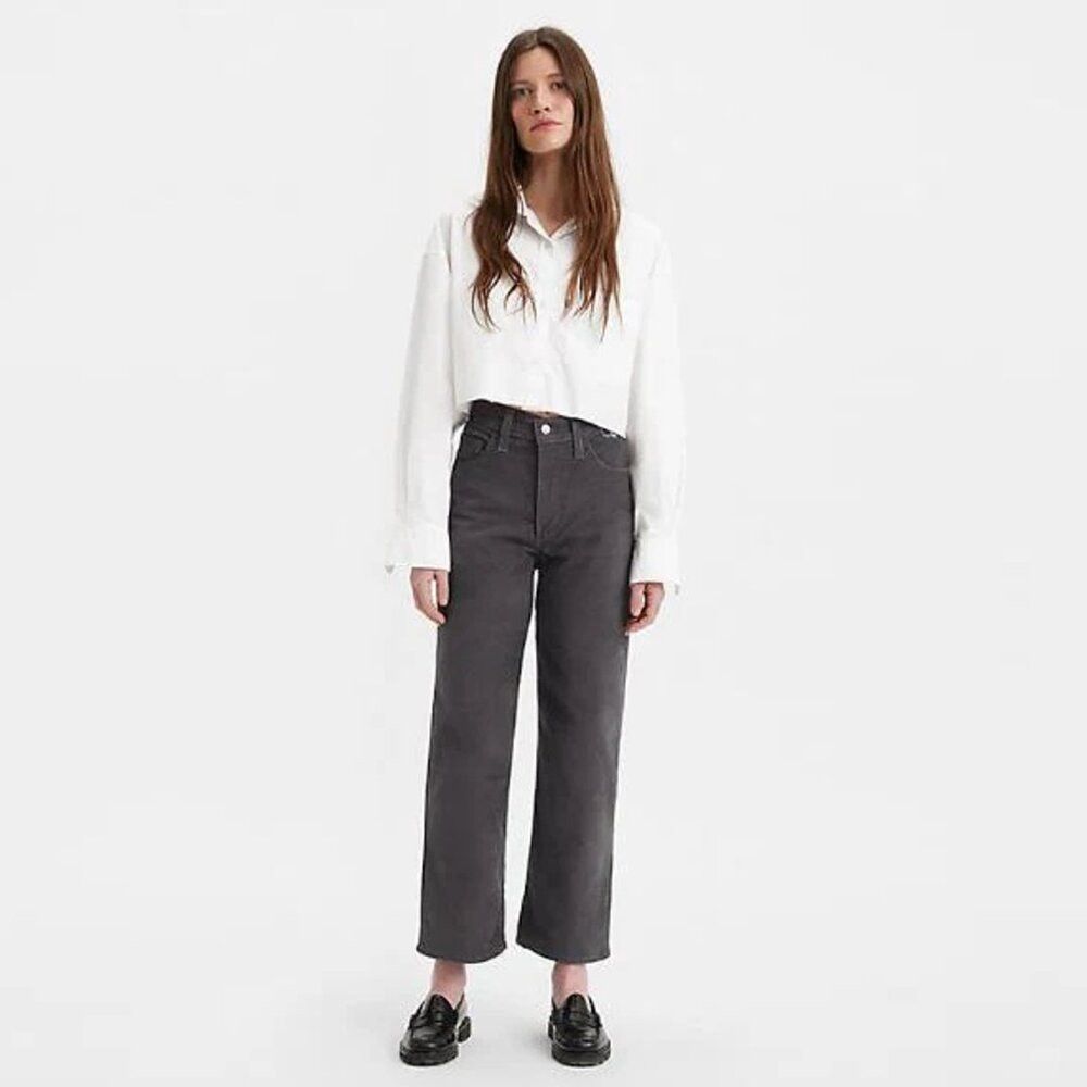 Levi's NWT New Levi's Ribcage Straight Ankle Corduroy Grey Pants S Size 26" / US 2 / IT 38 - 1 Thumbnail