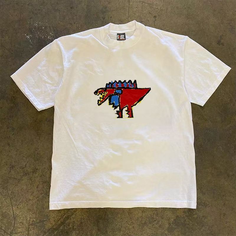 Vintage White Washed Vintage Dinosaur Print T-Shirt Size US M / EU 48-50 / 2 - 1 Thumbnail