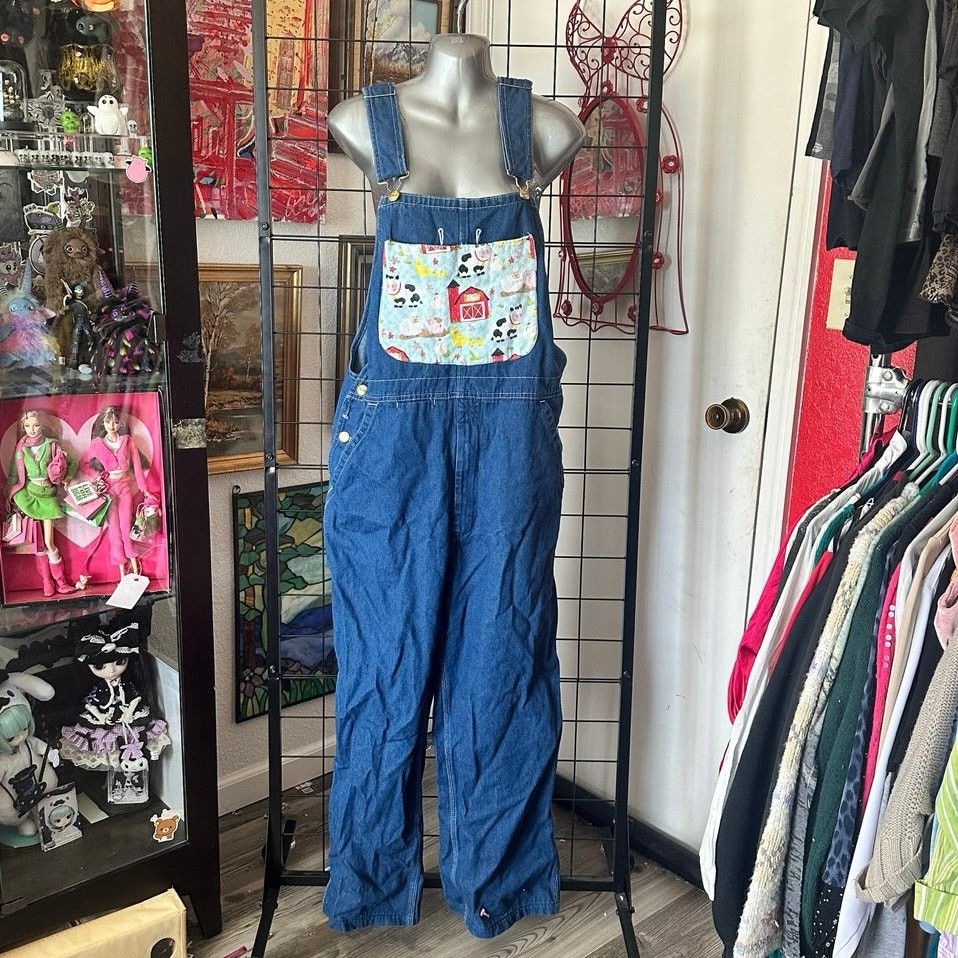 Other big smith dark blue cow patch overalls Size US 34 / EU 50 - 1 Thumbnail