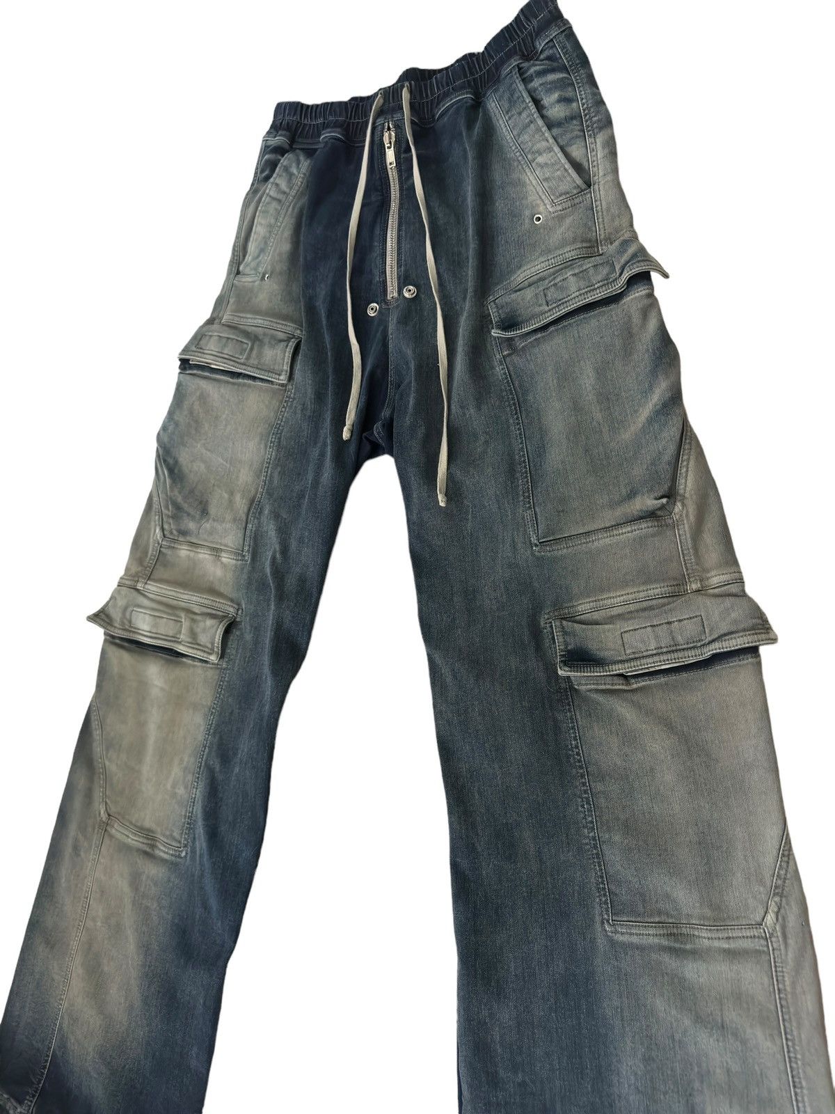 Rick Owens DRKSHDW SS23 Double Jumbo Bela Cargo Denim Pants