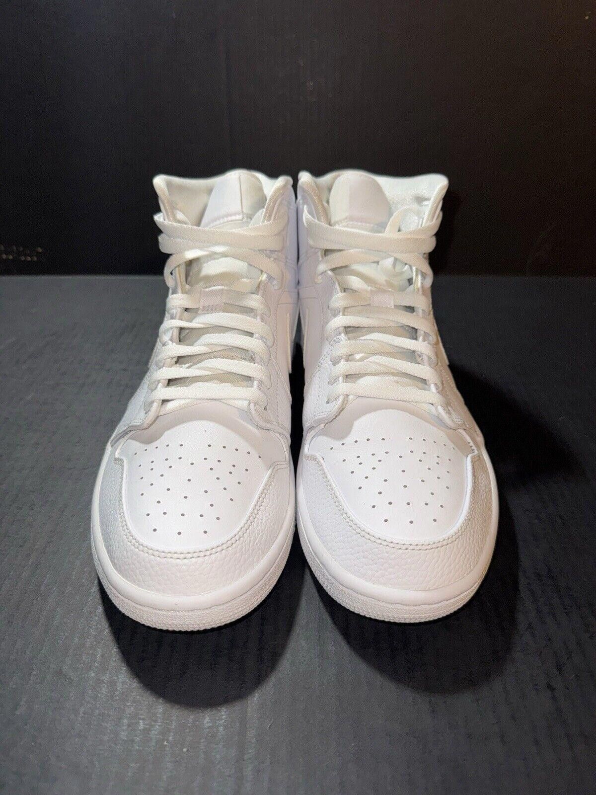 Nike Air Jordan Mid Triple White 2020 554724-130 Sz 12