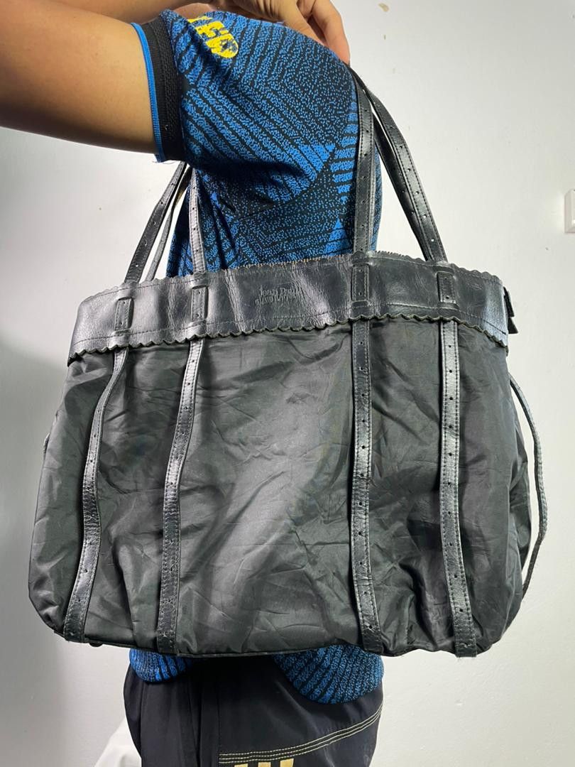 Jean Paul Gaultier Archive Jean Paul Gaultier Black Nylon + Leather Tote Bag Size ONE SIZE - 19 Thumbnail