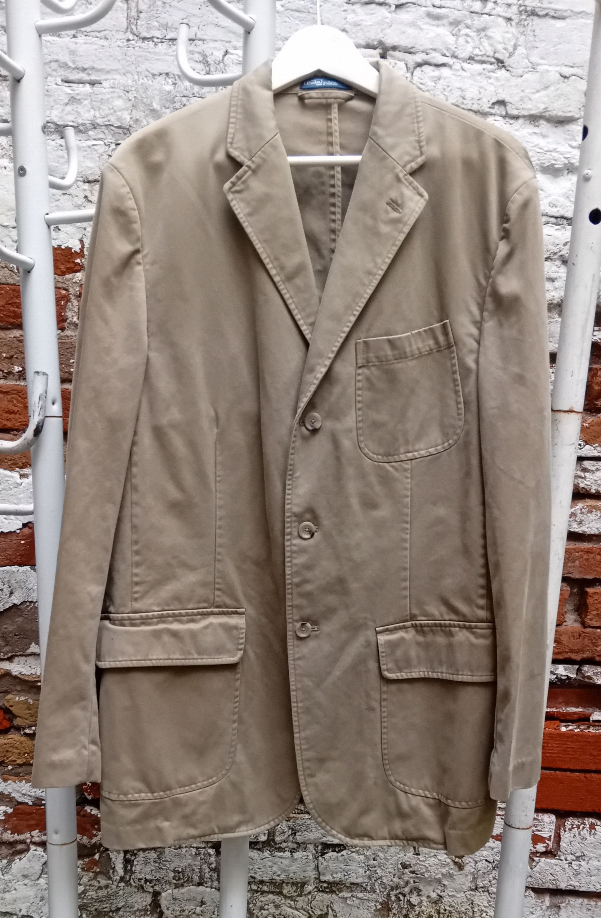 Vintage Polo Ralph Lauren Beige Cotton Blazer (L)