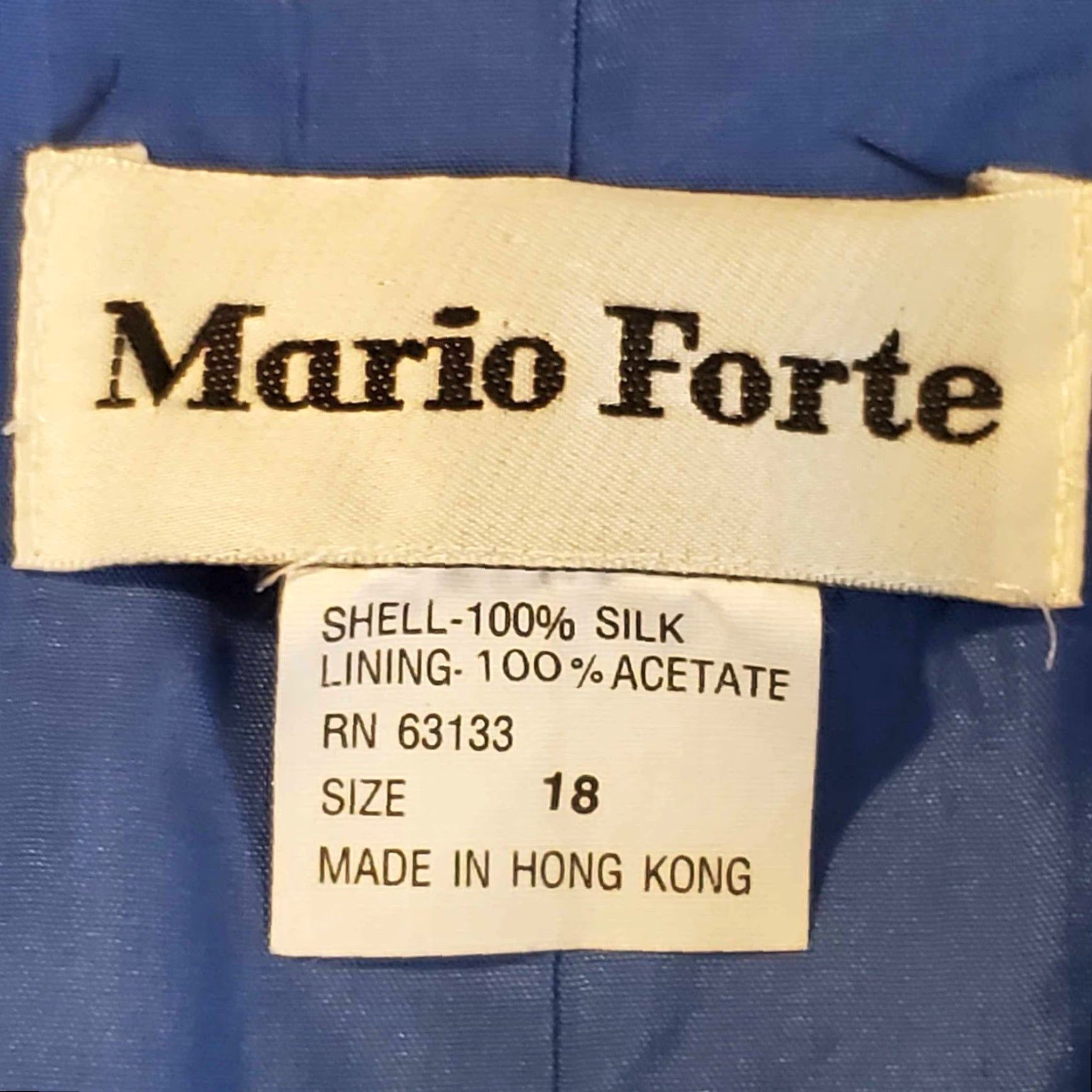 Vintage VINTAGE Mario Forte Shirt 18 100% Silk Blue Big Pockets Womens Size XXL / US 16-18 / IT 52-54 - 2 Thumbnail