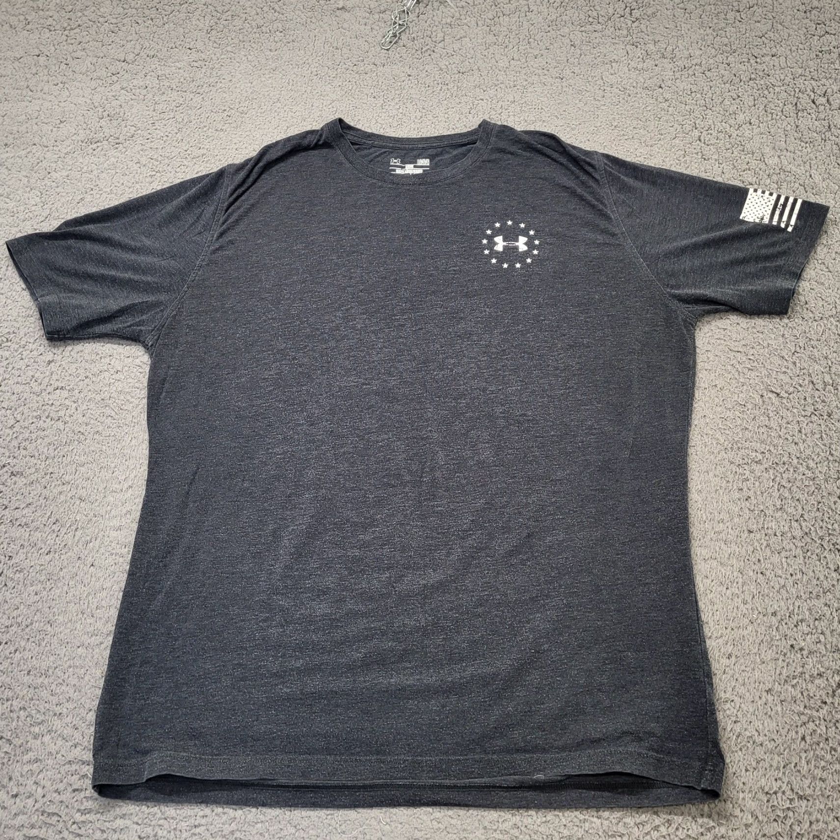 Under Armour Under Armour Flag TShirt Men L Gray White USA Outdoor Cotton Short Sleeve Crew Neck Pullover Shirt Regular Fit Logo Size US L / EU 52-54 / 3 - 7 Thumbnail