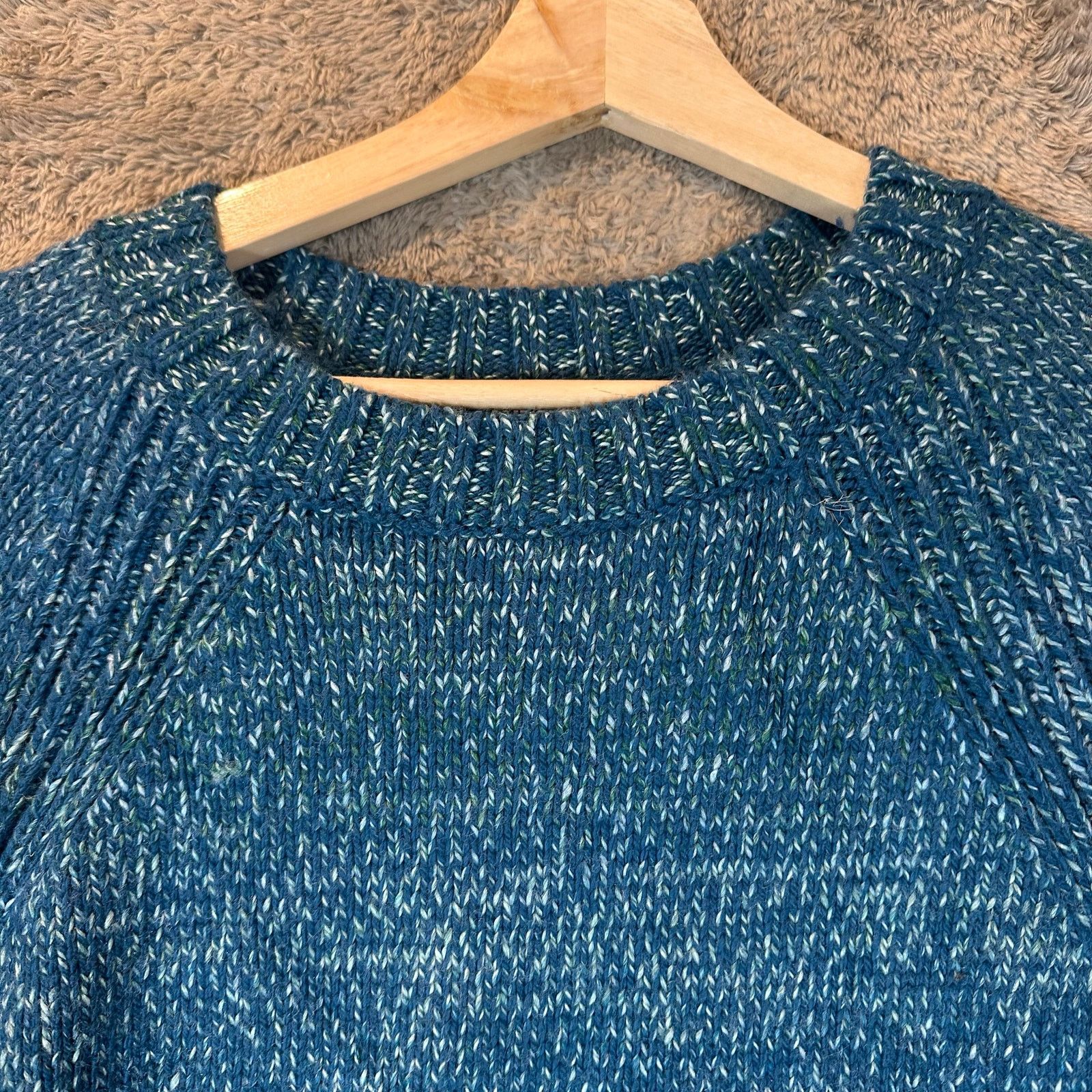 Lands' End Lands End Teal Blue Marled Knit Sweater Womens M 10 12 Size M / US 6-8 / IT 42-44 - 3 Thumbnail