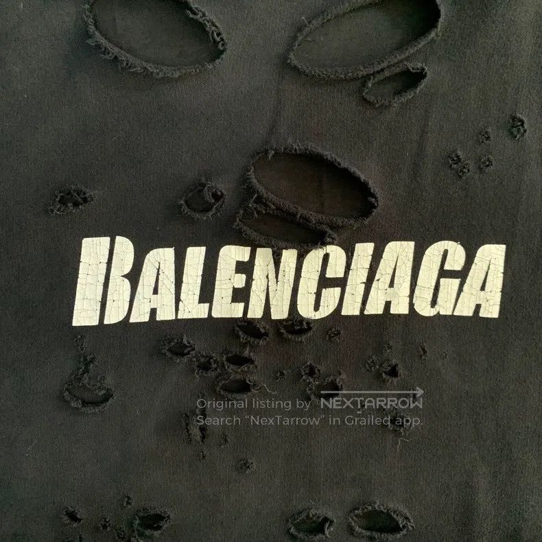Balenciaga Balenciaga New with Tags - Black Ripped Hole Hooded Sweats Size US XS / EU 42 / 0 - 3 Thumbnail