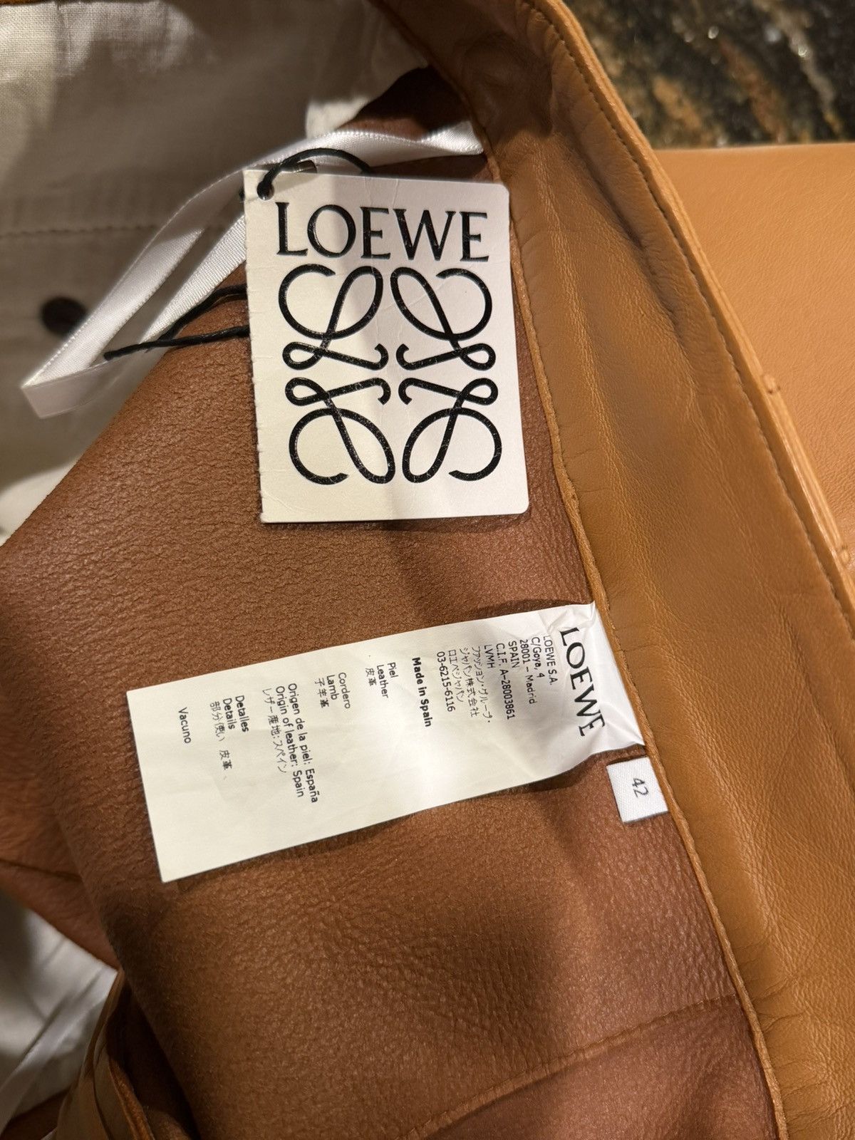 Loewe Loewe Pantalon Broncead Calfskin Leather Tan Trouser Pants Size US 33 - 14 Thumbnail