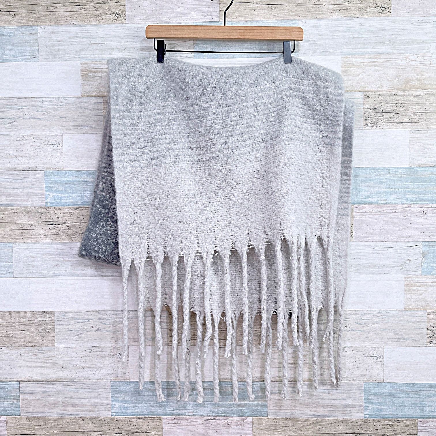Other MerSea & Co Oversized Cozy Wrap Fringe Scarf Gray Ombre Size ONE SIZE - 2 Thumbnail