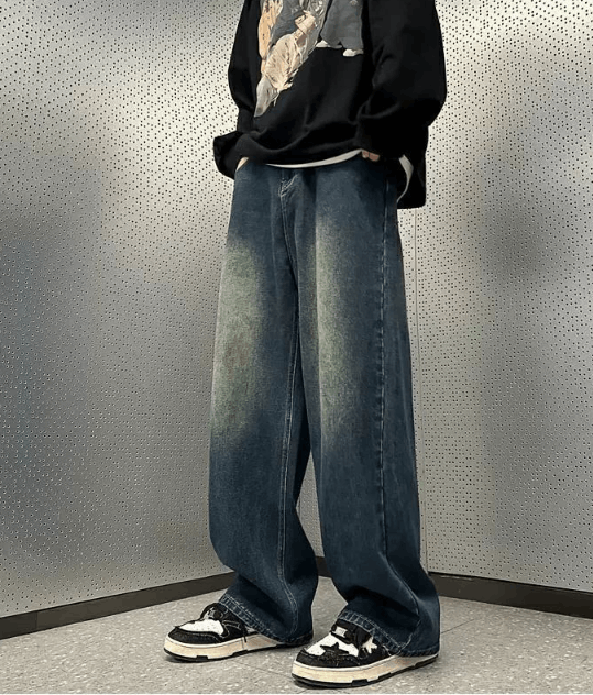 Vintage Retro men's loose distressed oversize casual jeans Size US 32 / EU 48 - 4 Thumbnail