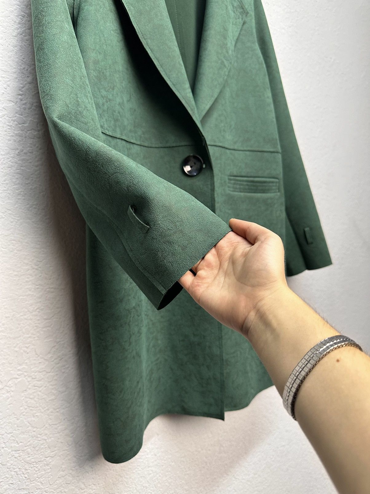 Max Mara MaxMara green minimalist coat classic Italy elegant fit Size M / US 6-8 / IT 42-44 - 8 Thumbnail