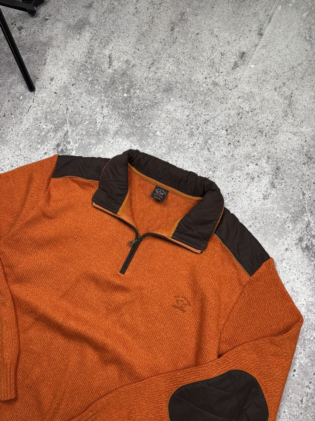 Paul & Shark Vintage Paul Shark Yachting 1/4 zip Wool Ox Leather Sweater Size US XL / EU 56 / 4 - 4 Thumbnail