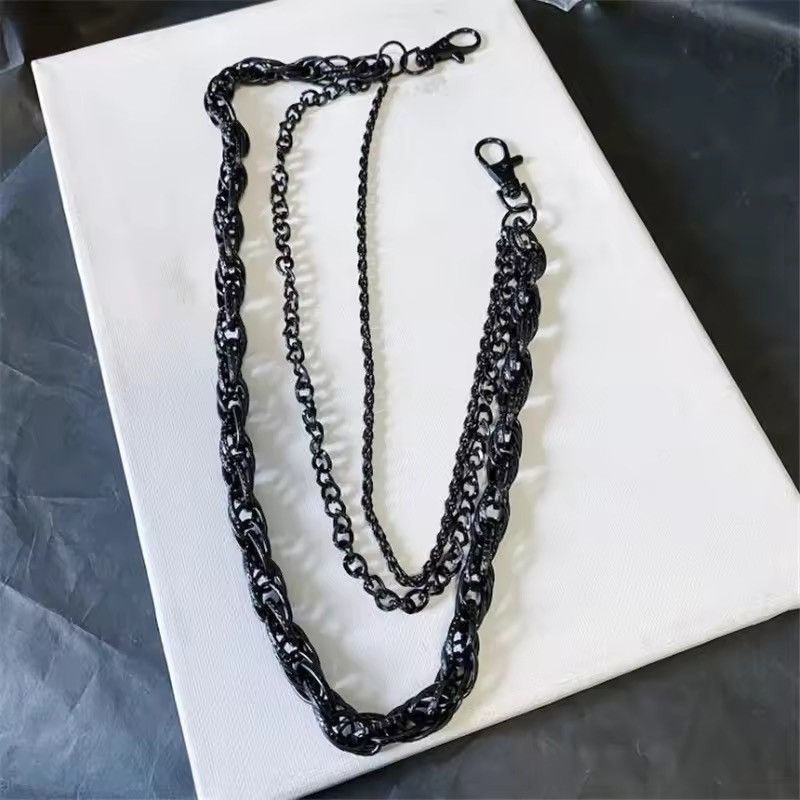Jewelry TRIPLE Layer Matte Black Wallet Chain - Industrial Goth Size ONE SIZE - 1 Thumbnail