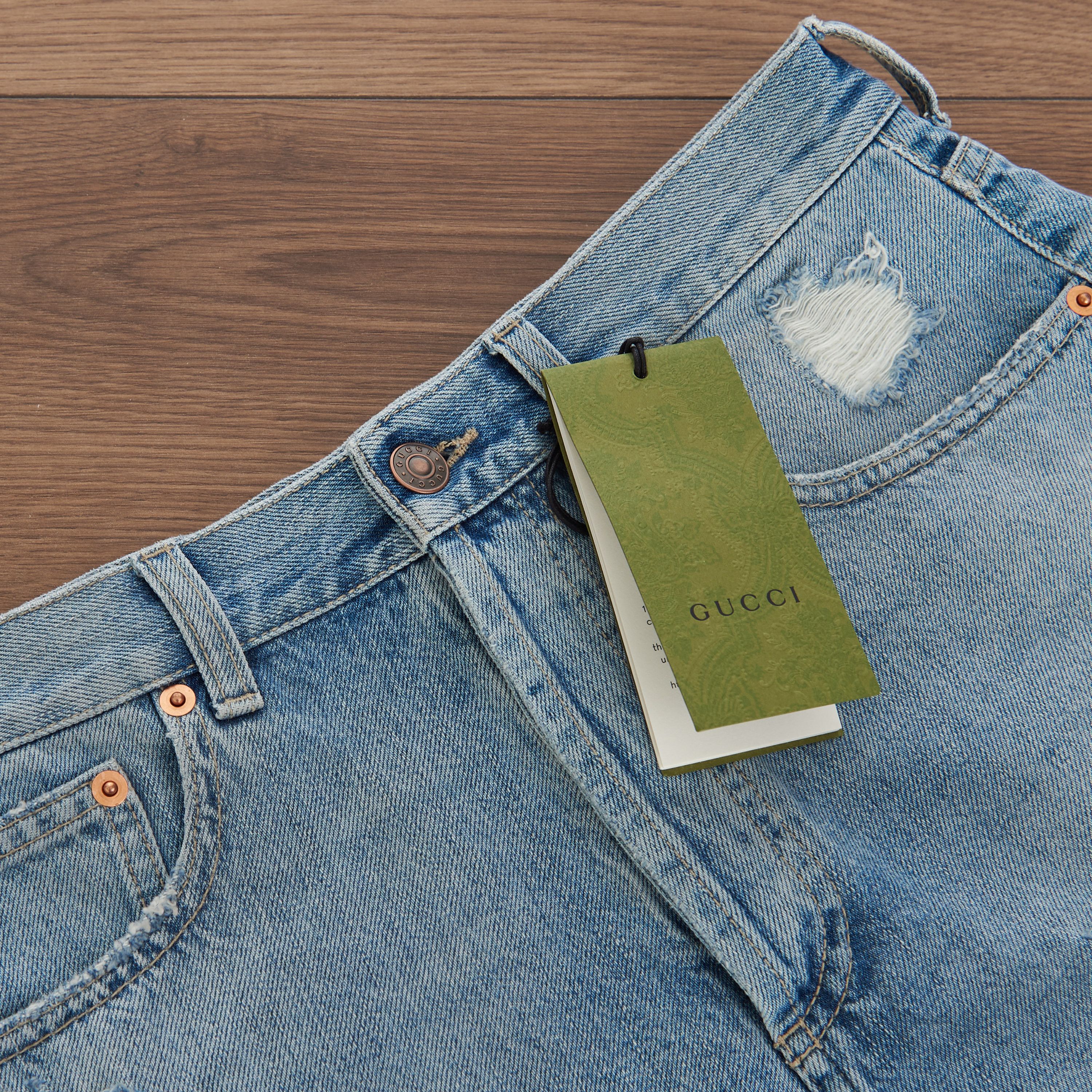 Gucci Denim Shorts With Logo In Blue Cotton Size 29" - 11 Thumbnail
