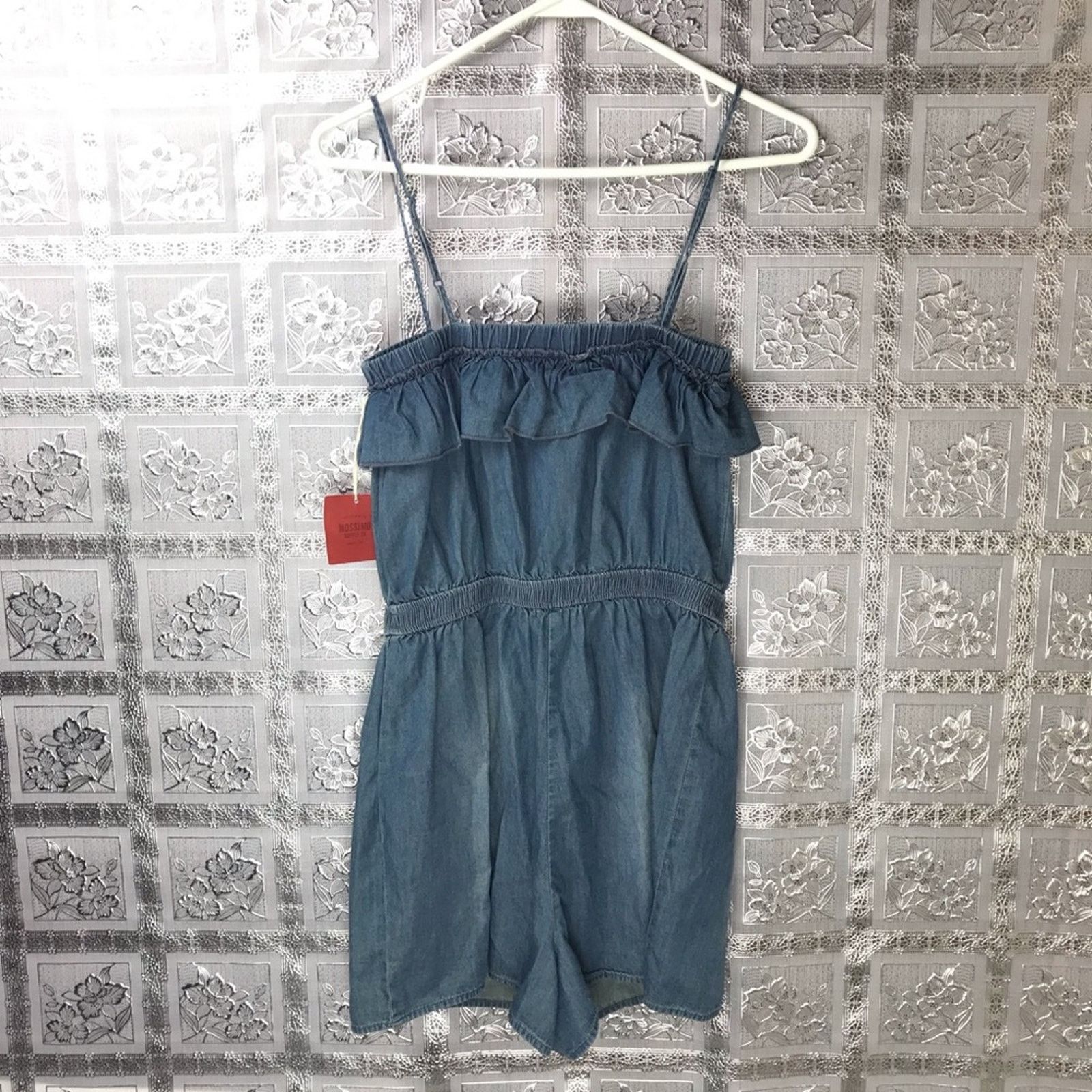 Other NWT Mossimo Blue Denim Strappy Ruffle Romper Size 28" / US 6 / IT 42 - 4 Thumbnail
