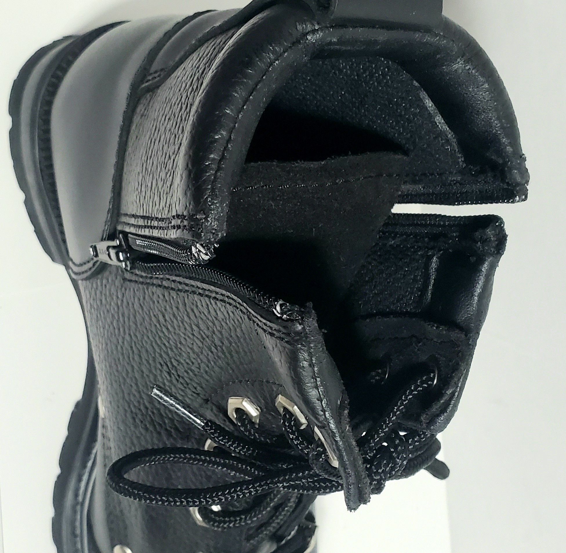 Other River Road Chunky Motorcycle Boots W Sz10 Double Zip Biker Size US 10 / IT 40 - 3 Thumbnail