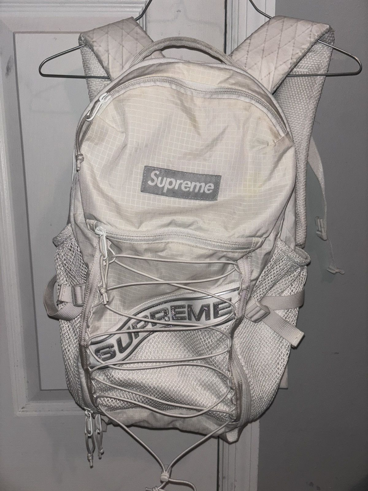 Supreme Supreme Logo Backpack FW23 White | Grailed