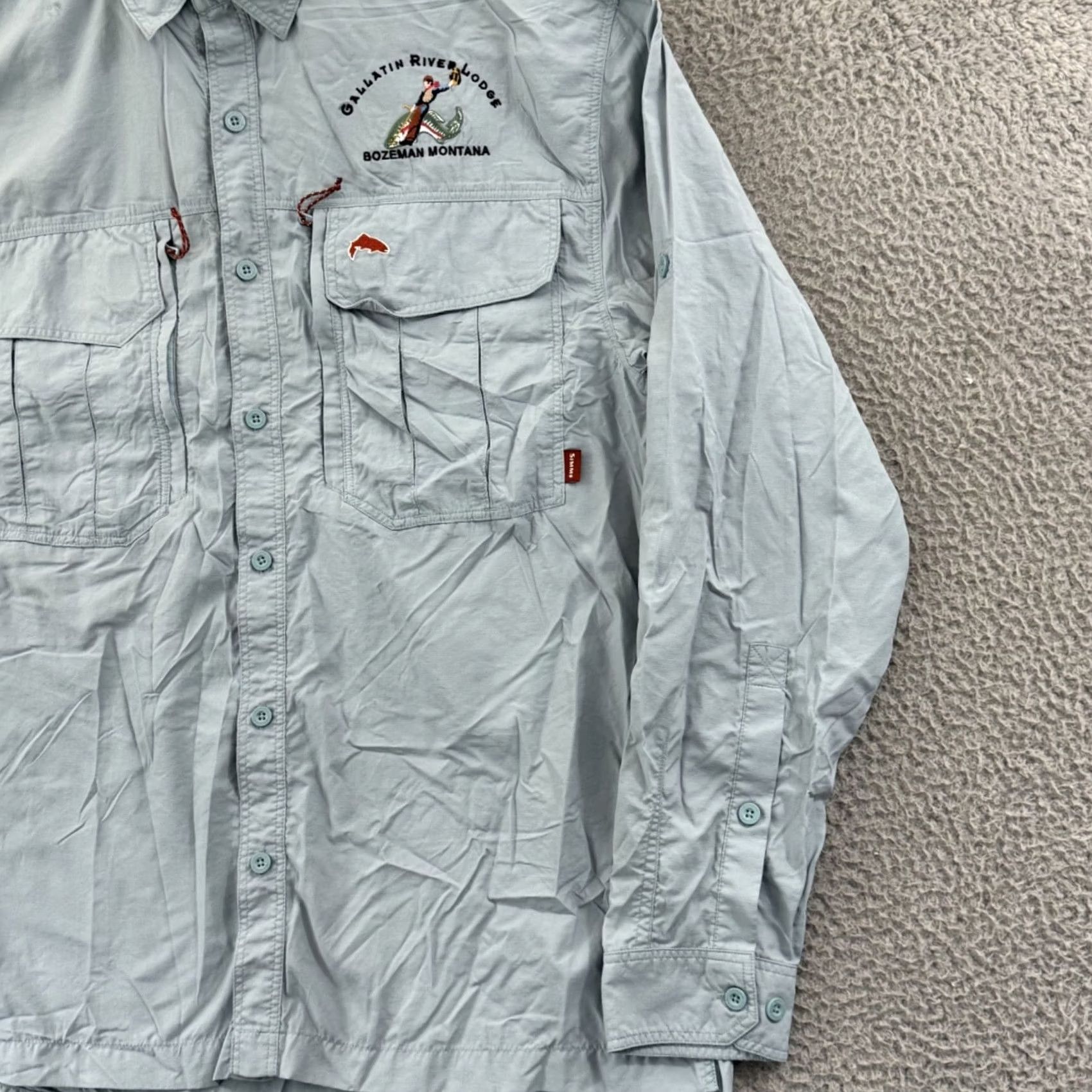 Vintage Simms Mens Large Blue Cor3 Fishing Vented Nylon Button Outdoor Roll Sleeve Size US M / EU 48-50 / 2 - 5 Thumbnail