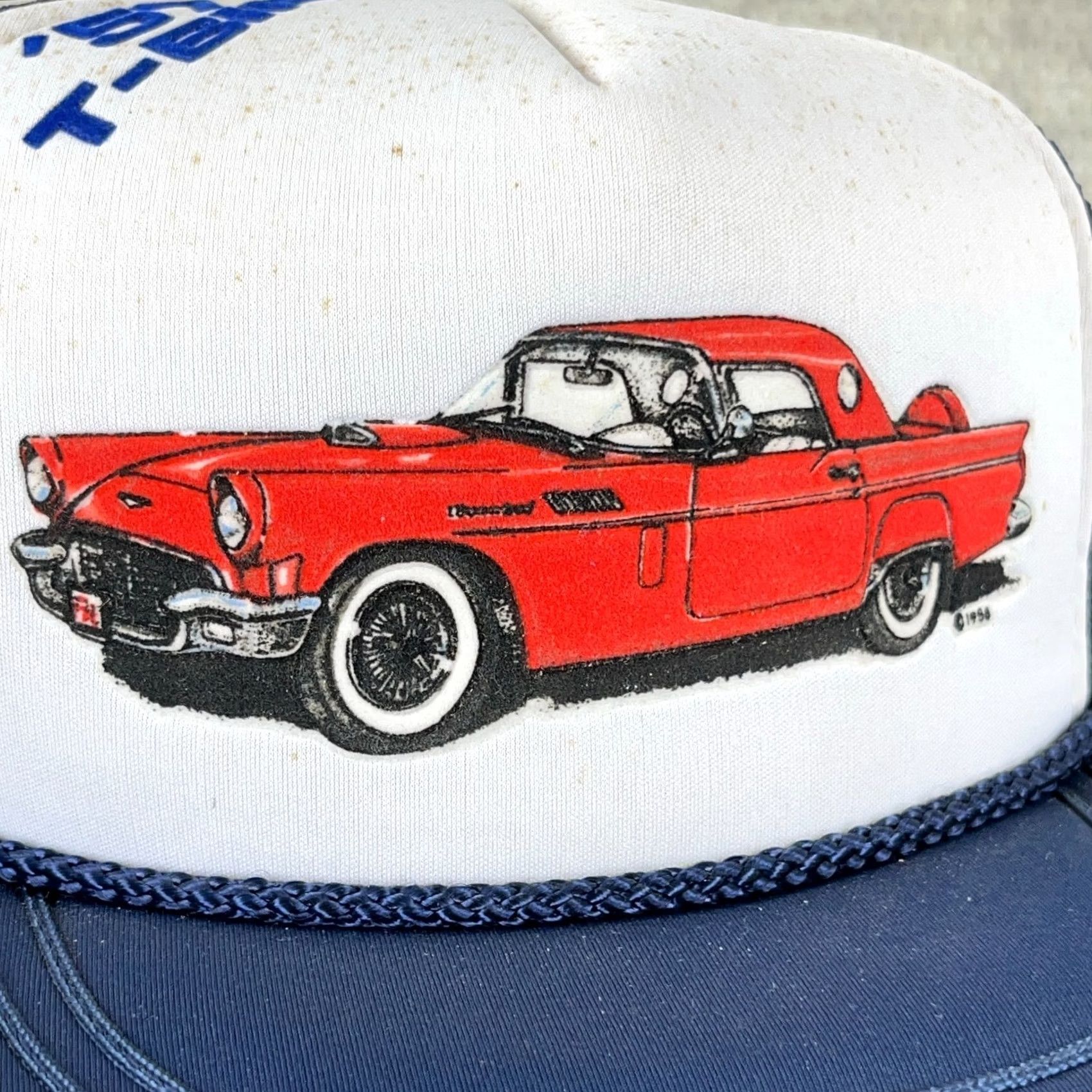 Vintage Vintage Ford Thunderbird 57 T-Bird Trucker Hat Cap Snapback Blue White 80s 90s Size ONE SIZE - 3 Thumbnail