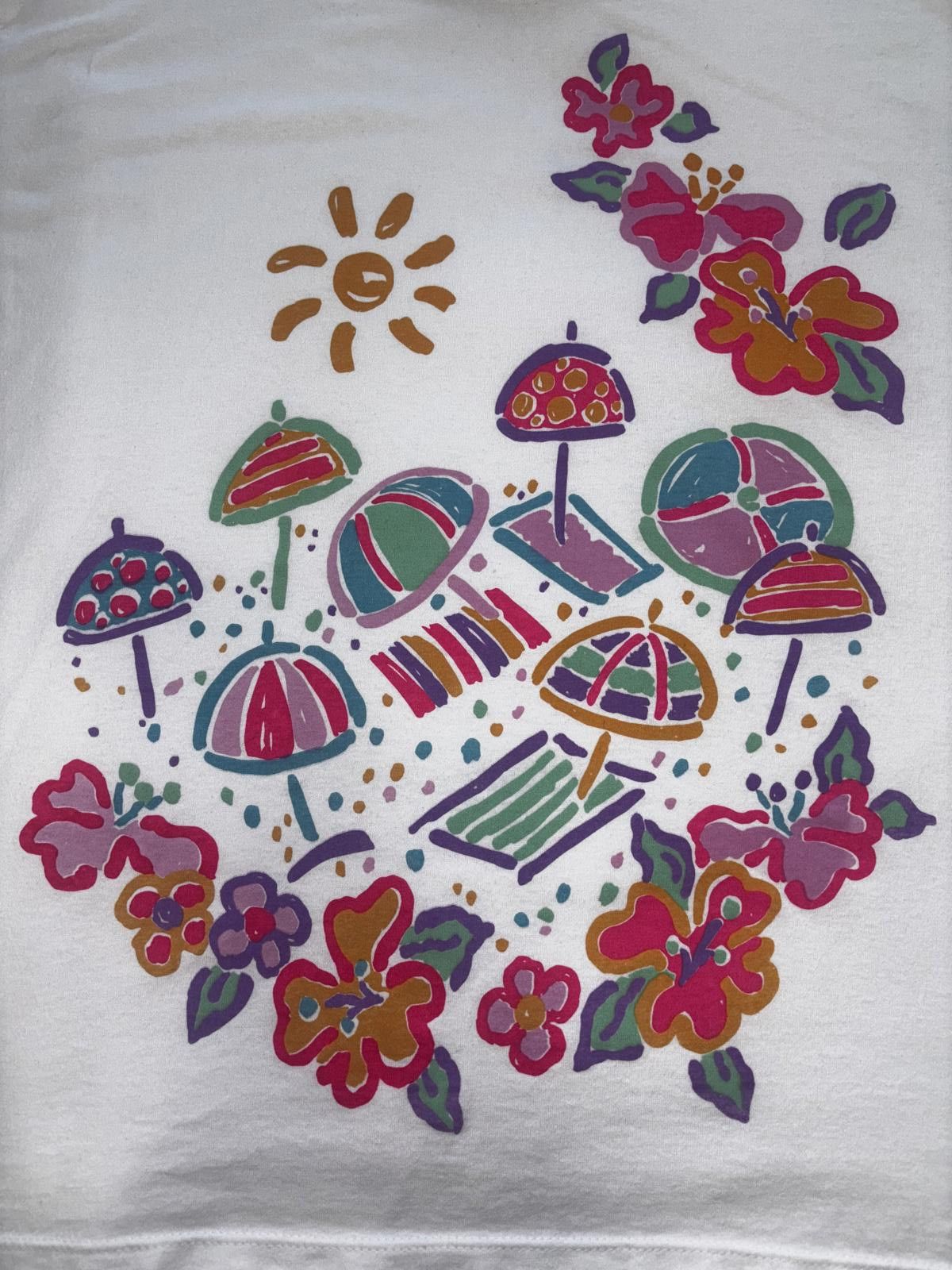 Designer Vintage MBC Summer Graphic Tee - White Size ONE SIZE - 2 Thumbnail