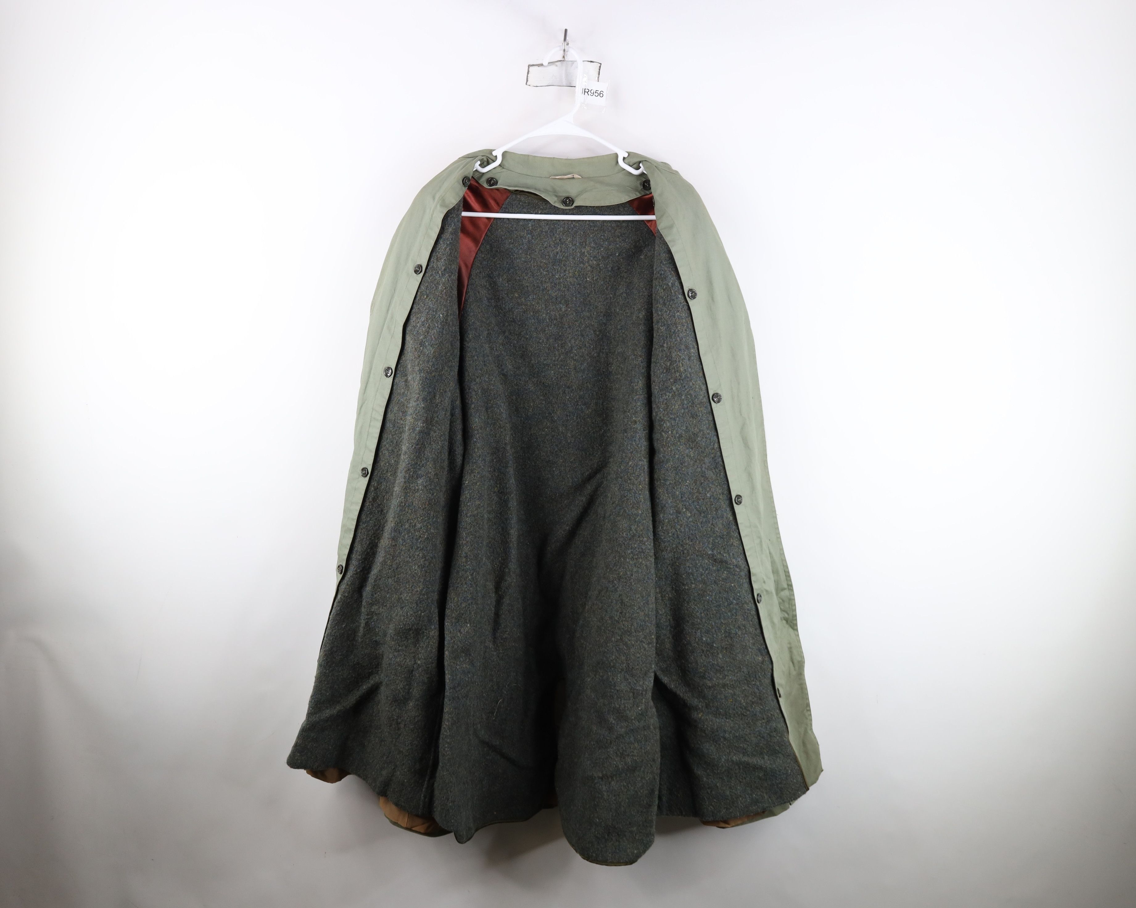 Vintage Vintage 70s Streetwear Wool Lined Belted Trench Coat Green Size L / US 10 / IT 46 - 9 Thumbnail