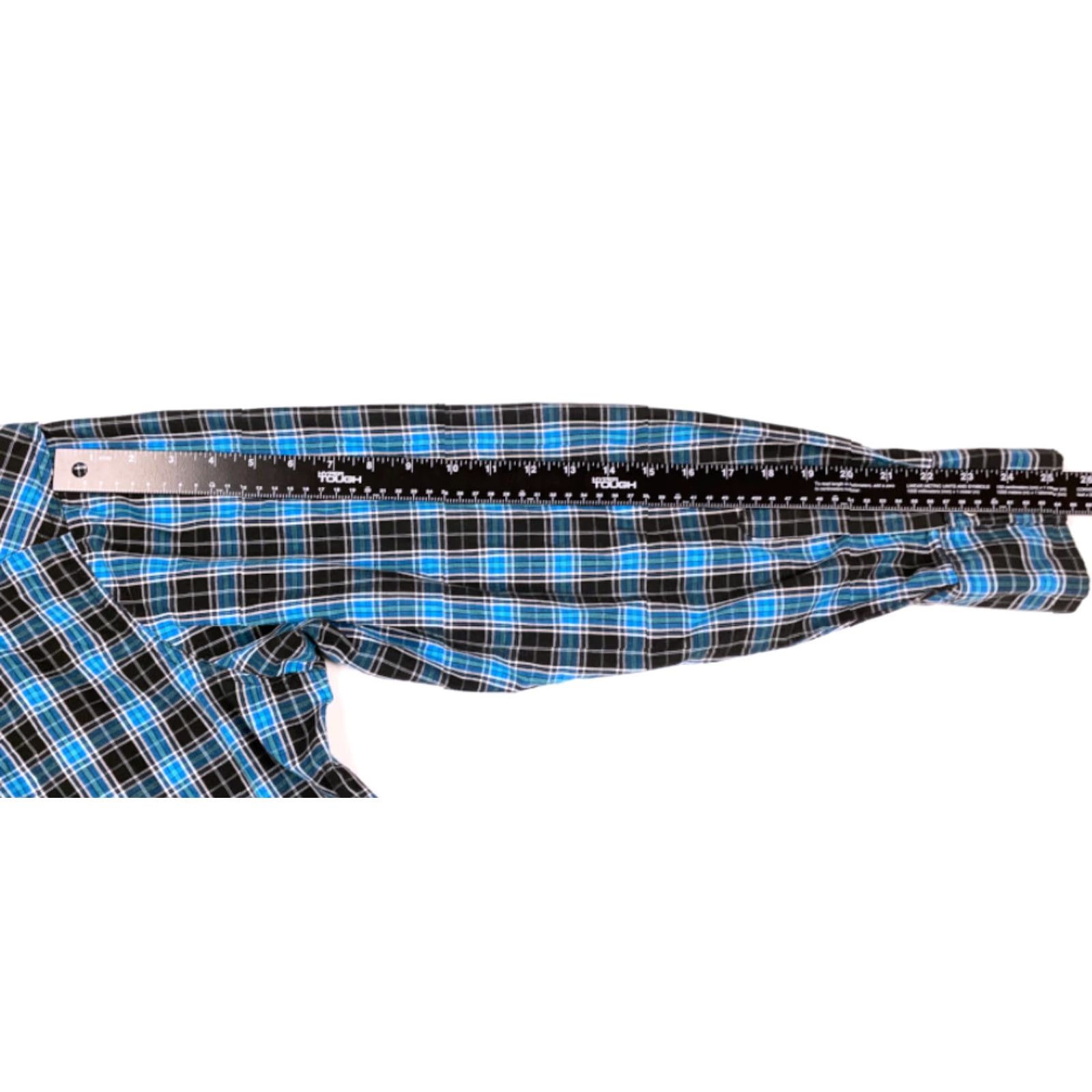 Wrangler VINTAGE Wrangler Wrancher Blue Black Plaid Western Shirt Men 2XL Pearl Snap Button Casual Workwear Cotton Blend Pockets Long Sleeve Size US XXL / EU 58 / 5 - 8 Thumbnail