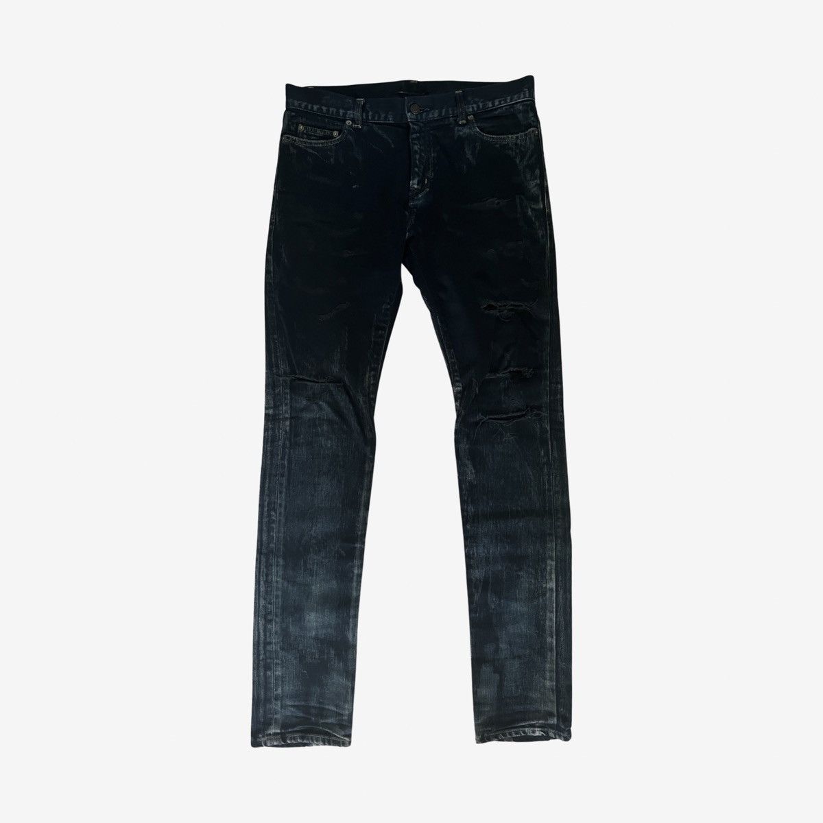 Hedi Slimane × Saint Laurent Paris *RARE* Saint Laurent Paris DO2 AW14 Bleached Ripped Denim Size US 31 - 1 Thumbnail